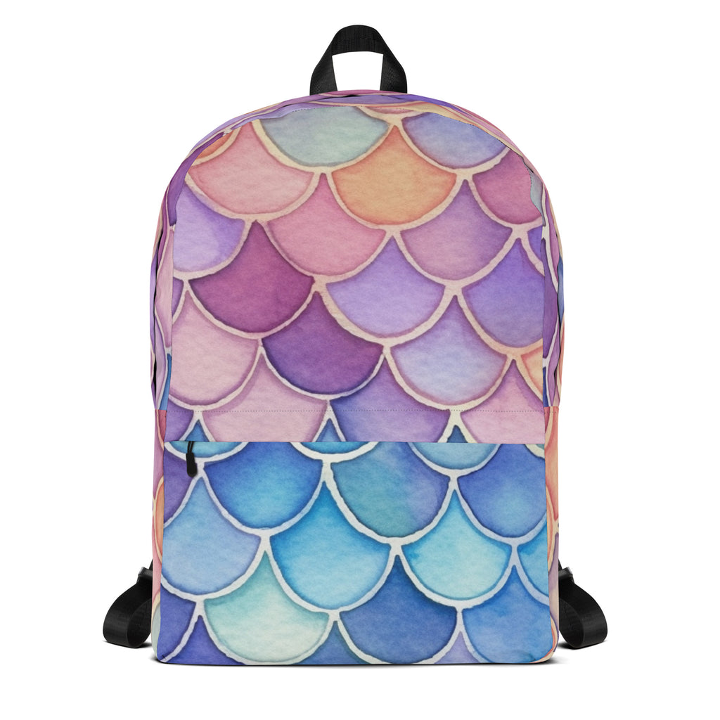 Girls Watercolor Mermaid Backpack - Water-Resistant School Bag With Adjustable Padded Straps & Breathable Mesh Back