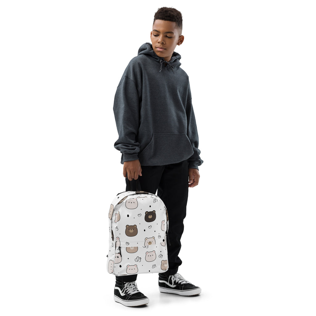 Kids Cute Bear Backpack - Water-Resistant School Bag With Adjustable Padded Straps & Breathable Mesh Back