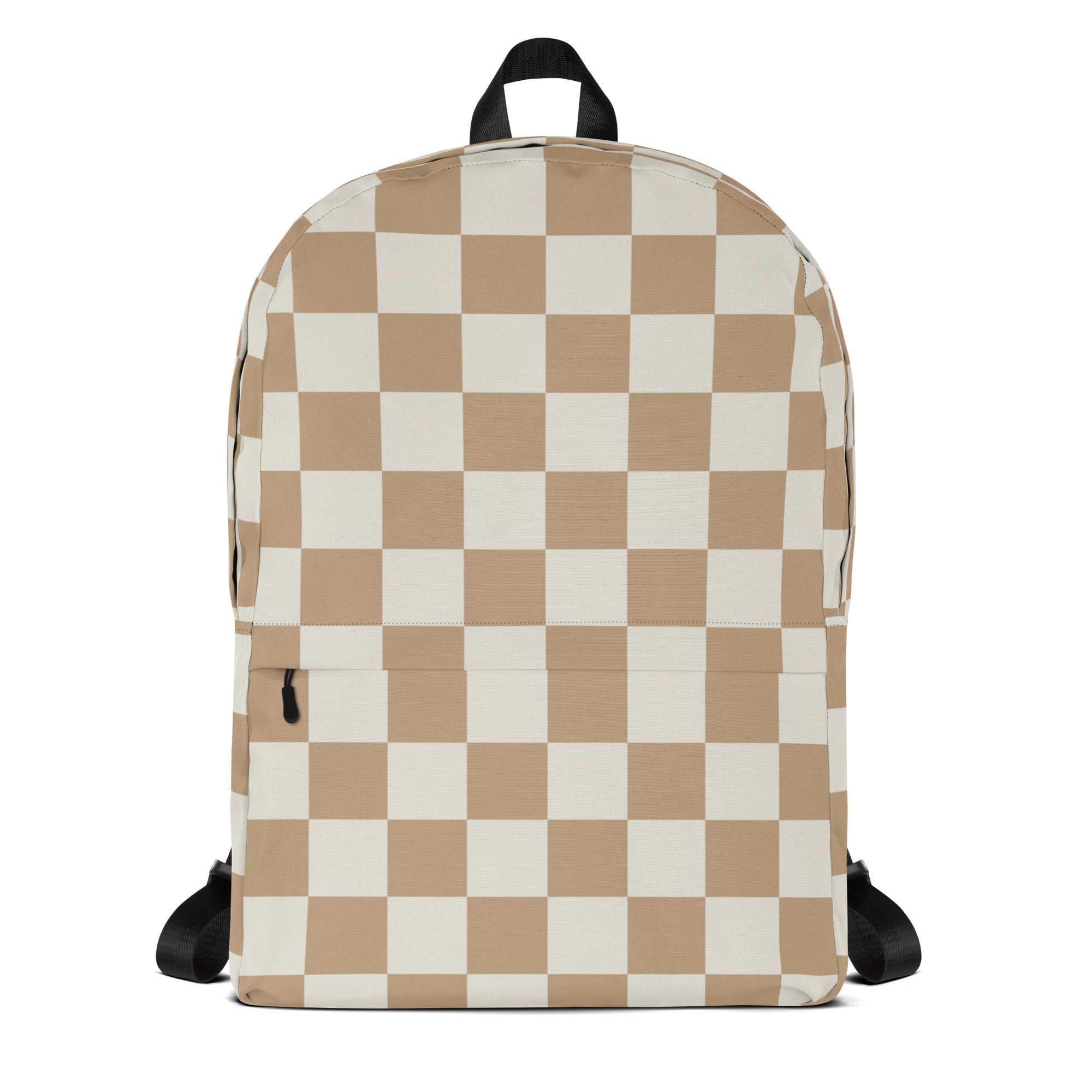 Kids Neutral Checkerboard Backpack - Water-Resistant School Bag With Adjustable Padded Straps & Breathable Mesh Back