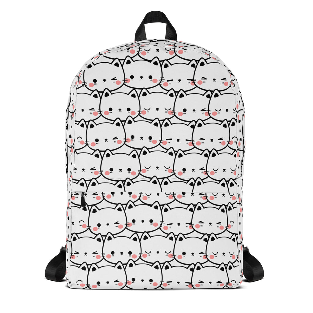 Girls Cat Print Backpack - Water-Resistant School Bag With Adjustable Padded Straps & Breathable Mesh Back