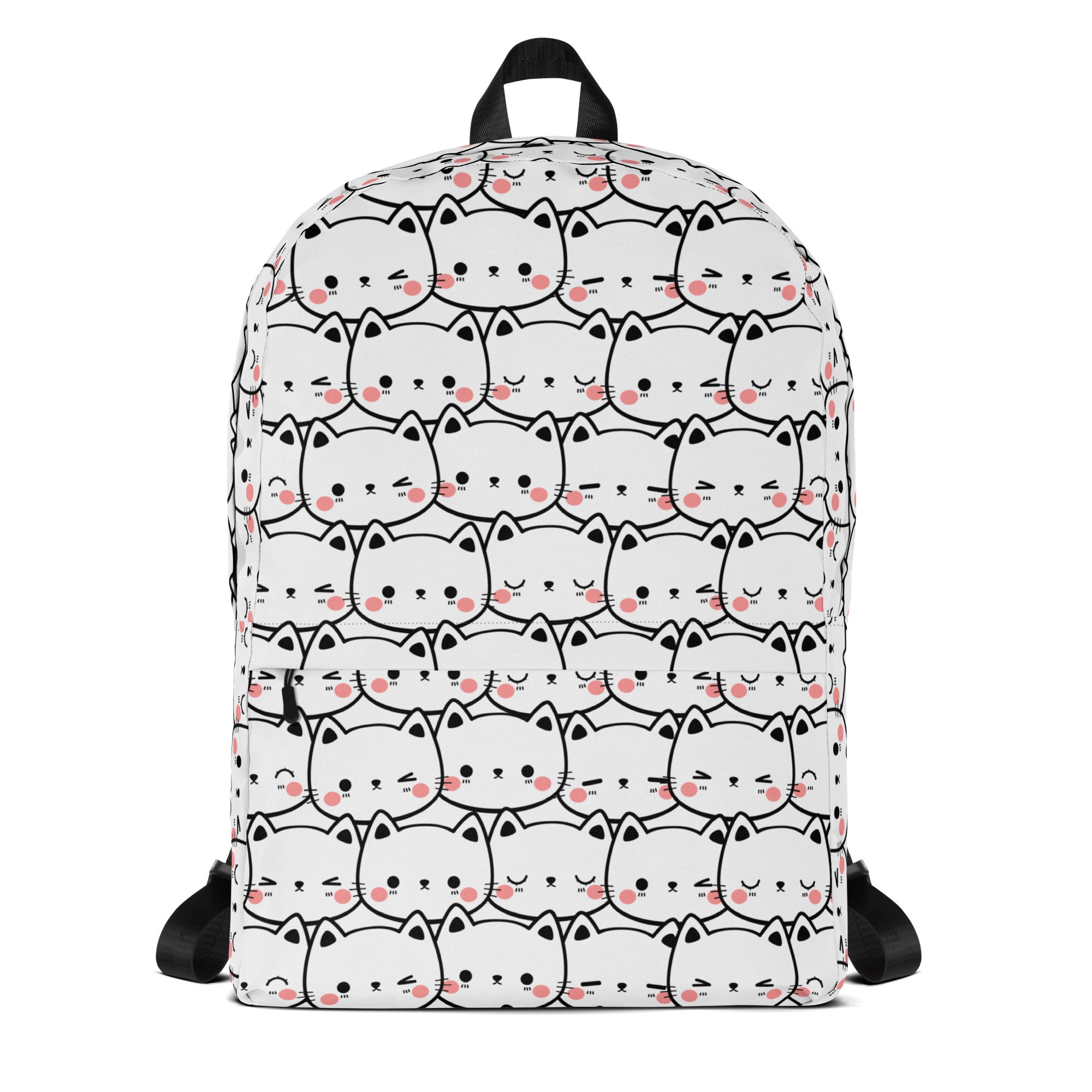 Girls Cat Print Backpack - Water-Resistant School Bag With Adjustable Padded Straps & Breathable Mesh Back