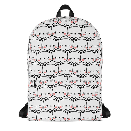 Girls Cat Print Backpack - Water-Resistant School Bag With Adjustable Padded Straps & Breathable Mesh Back