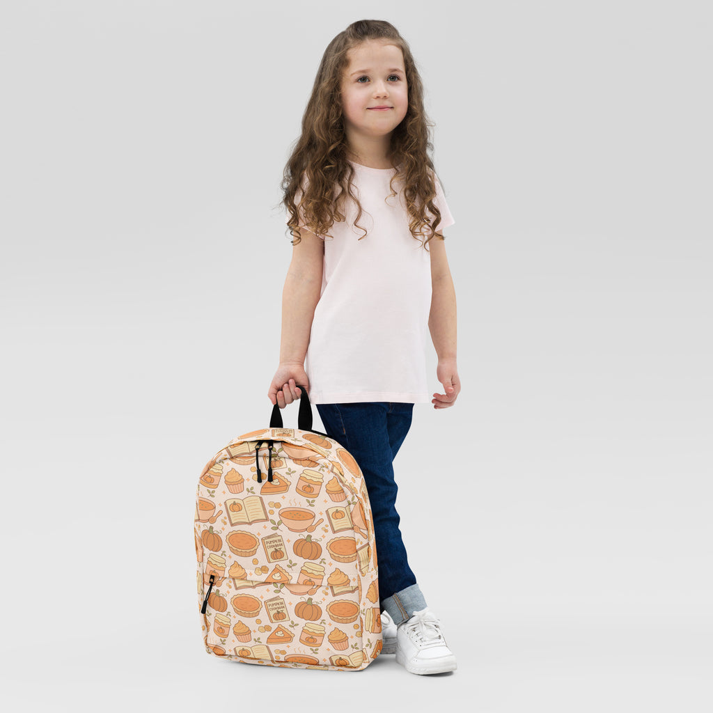 Kids Pumpkin Pie Themed Backpack - Water-Resistant School Bag With Adjustable Padded Straps & Breathable Mesh Back