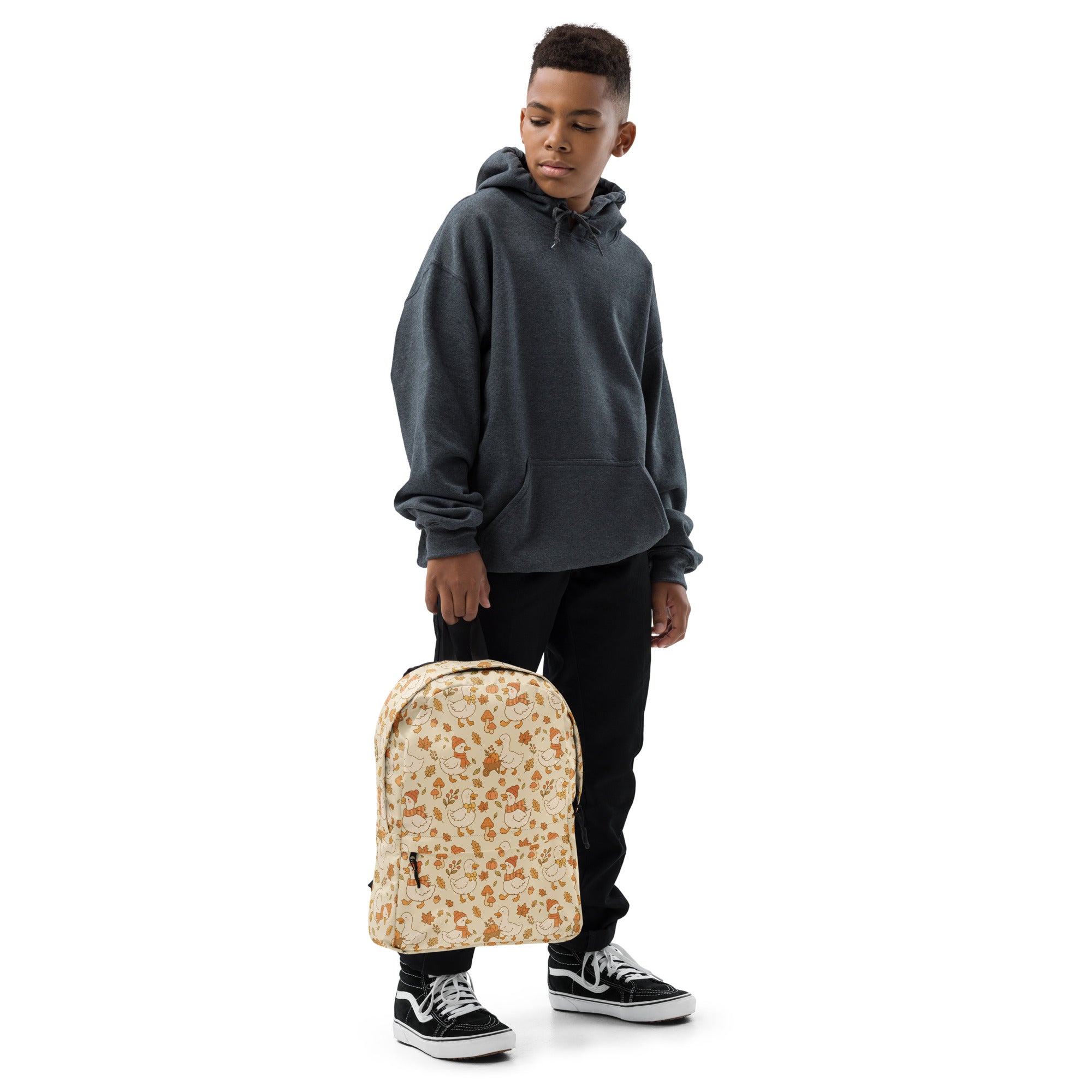 Kids Autumn Ducks Backpack - Water-Resistant School Bag With Adjustable Padded Straps & Breathable Mesh Back