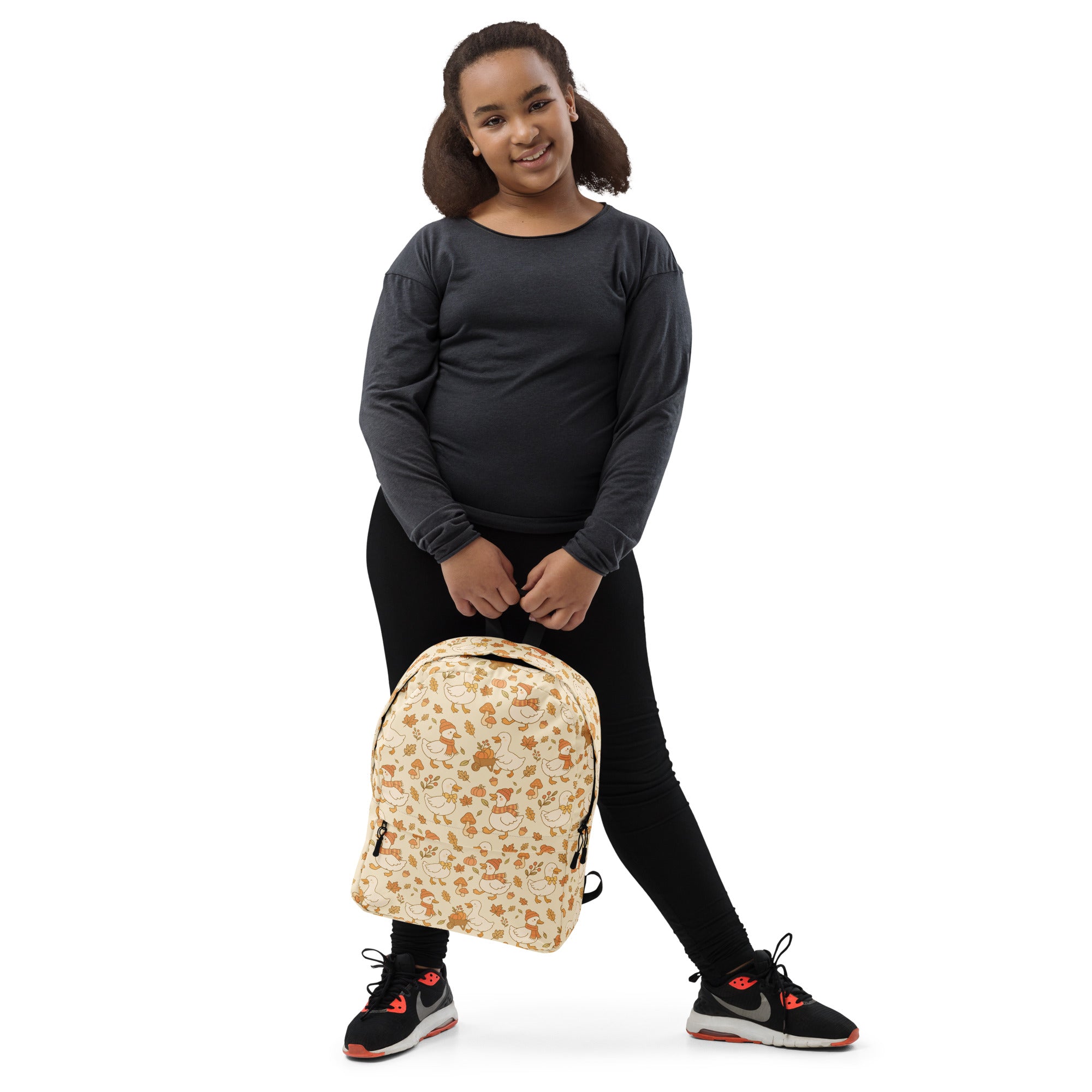 Kids Autumn Ducks Backpack - Water-Resistant School Bag With Adjustable Padded Straps & Breathable Mesh Back