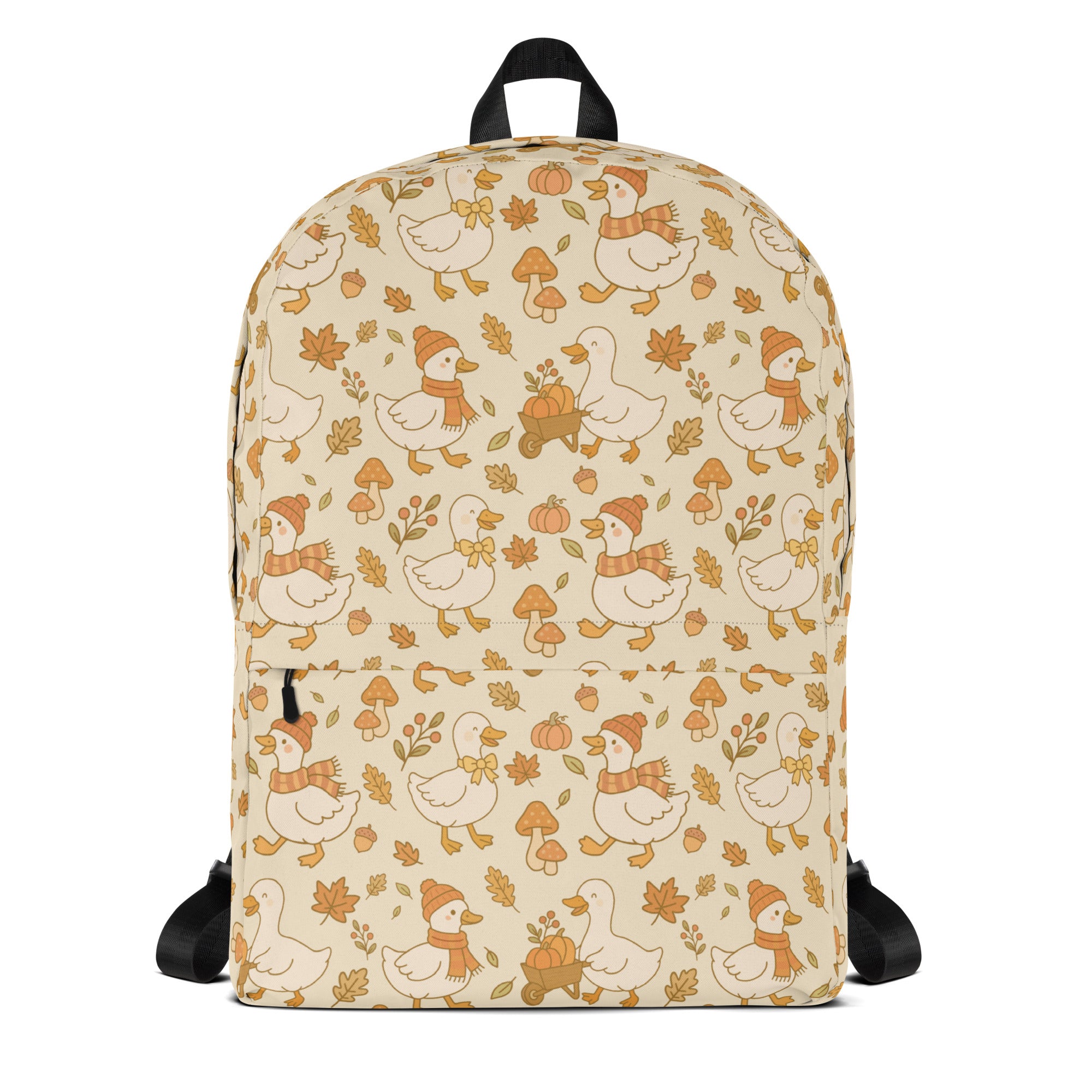 Kids Autumn Ducks Backpack - Water-Resistant School Bag With Adjustable Padded Straps & Breathable Mesh Back