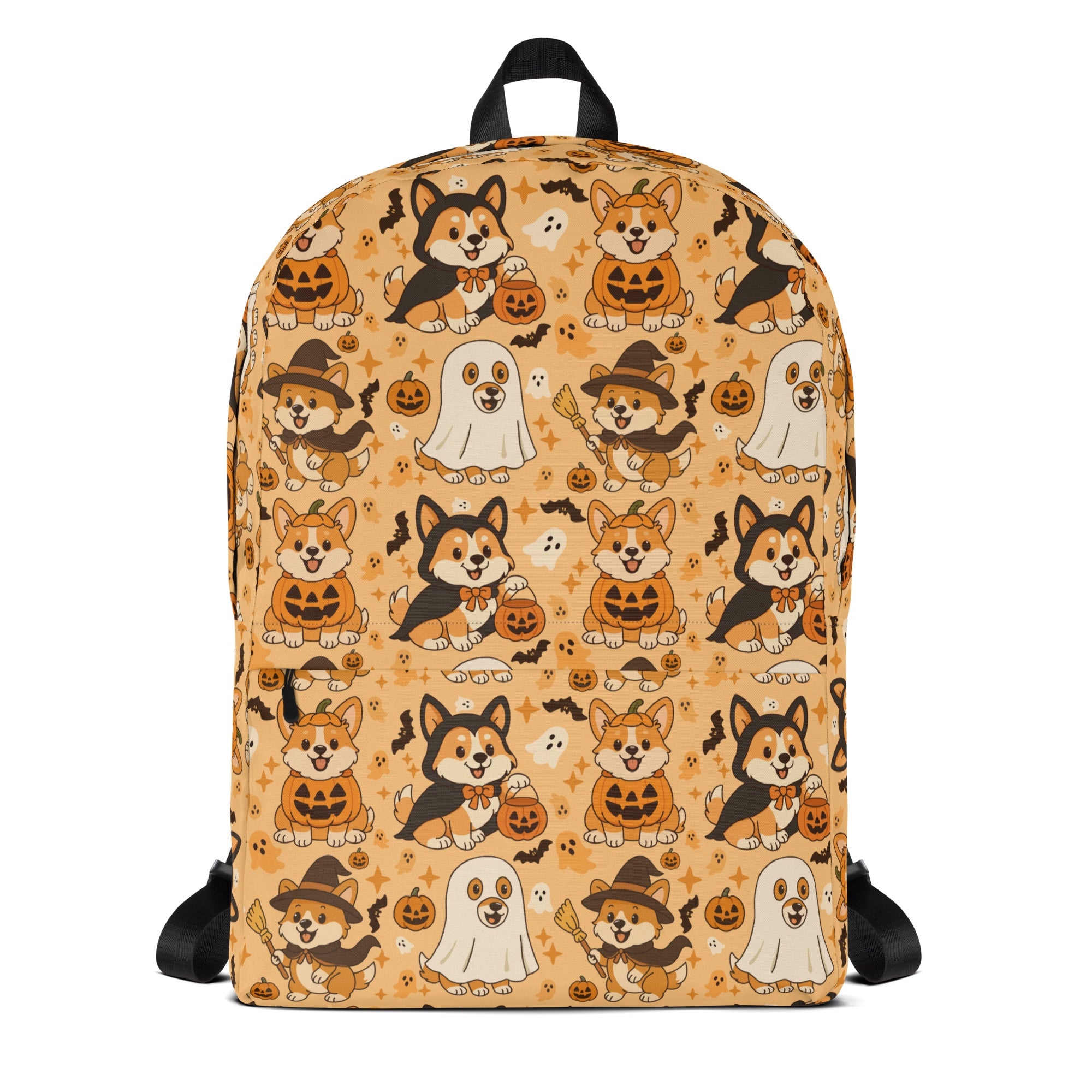 Kids Halloween Corgi Backpack - Water-Resistant School Bag With Adjustable Padded Straps & Breathable Mesh Back