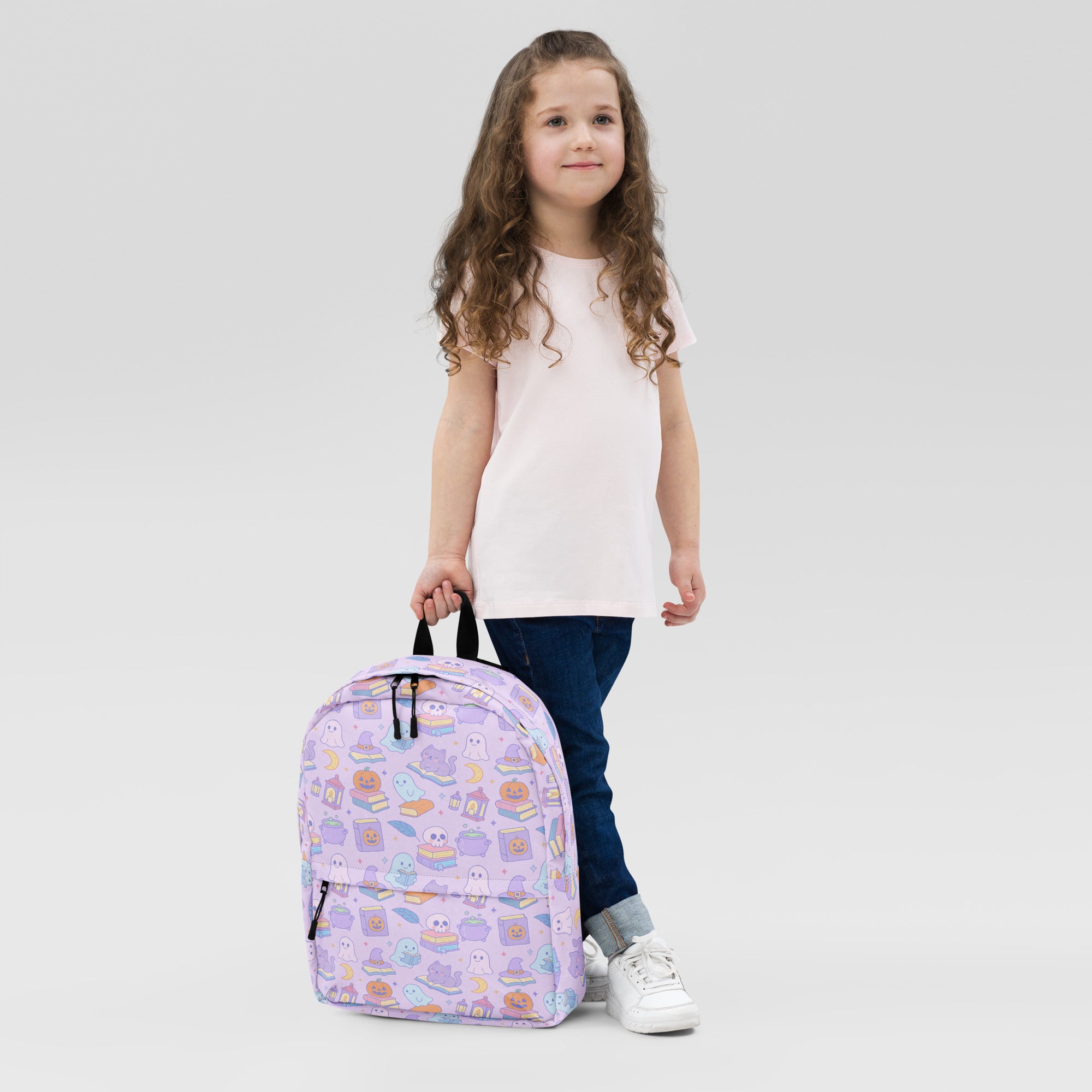 Girls Cute Pastel Halloween Backpack - Water-Resistant School Bag With Adjustable Padded Straps & Breathable Mesh Back