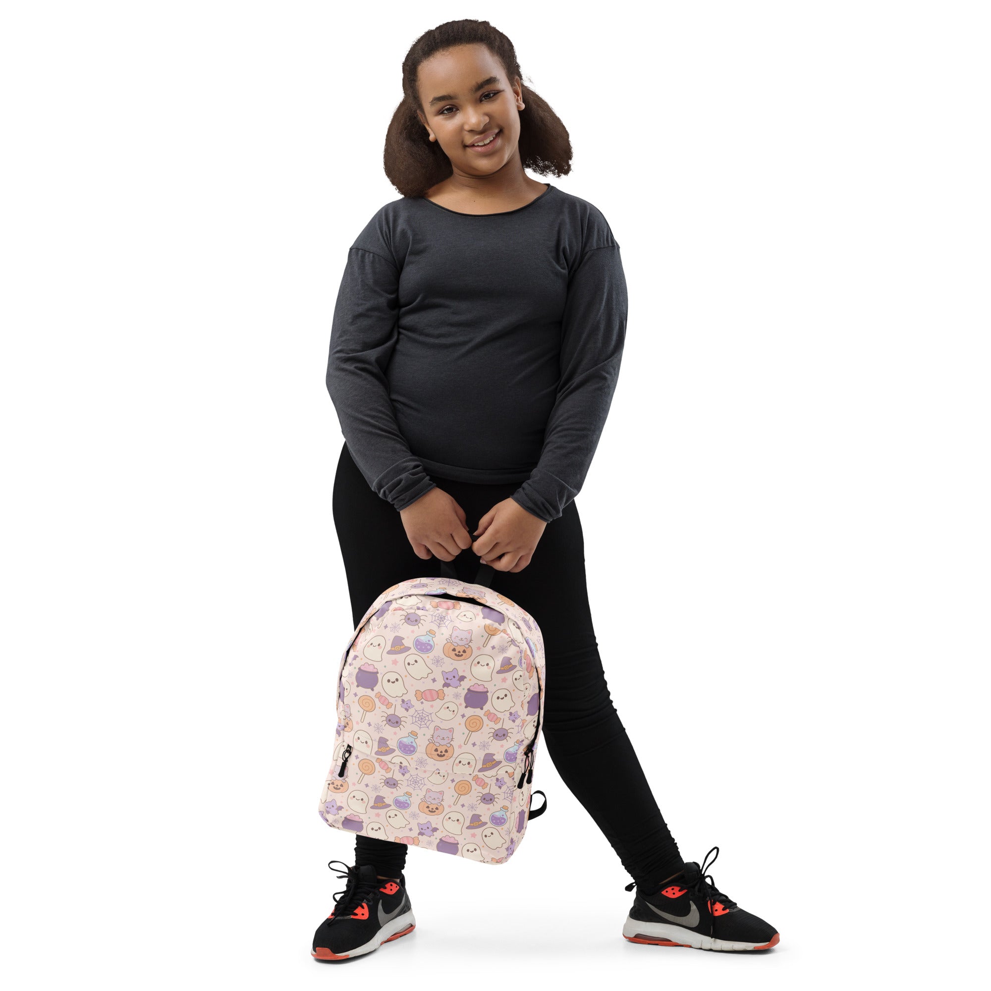 Girls Pastel Halloween Backpack - Water-Resistant School Bag With Adjustable Padded Straps & Breathable Mesh Back