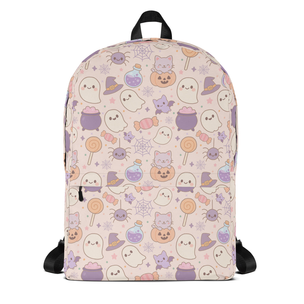 Girls Pastel Halloween Backpack - Water-Resistant School Bag With Adjustable Padded Straps & Breathable Mesh Back