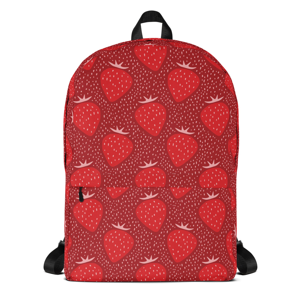 Kids Red Strawberry Backpack - Water-Resistant School Bag With Adjustable Padded Straps & Breathable Mesh Back