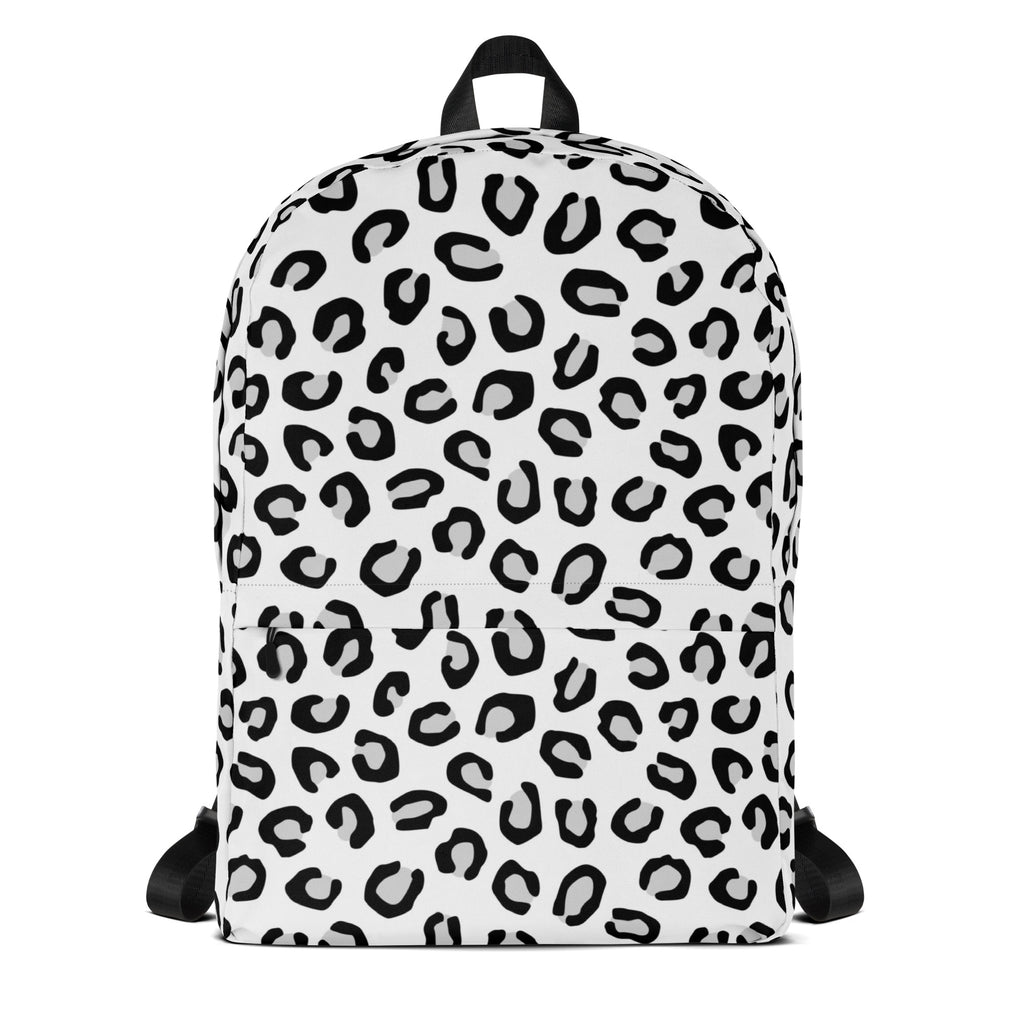 Kids White Leopard Backpack - Water-Resistant School Bag With Adjustable Padded Straps & Breathable Mesh Back