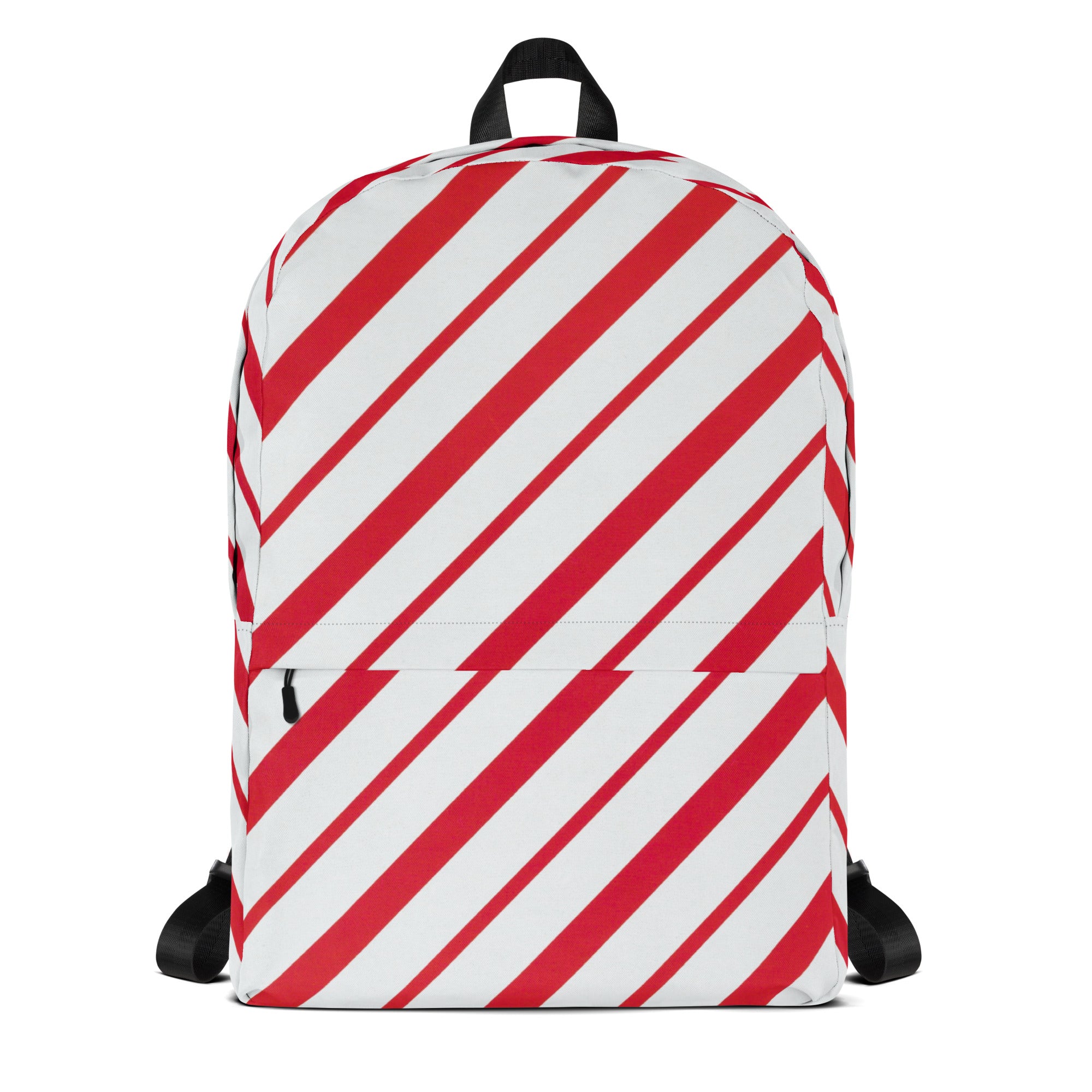 Kids Candy Cane Stripe Backpack - Water-Resistant School Bag With Adjustable Padded Straps & Breathable Mesh Back