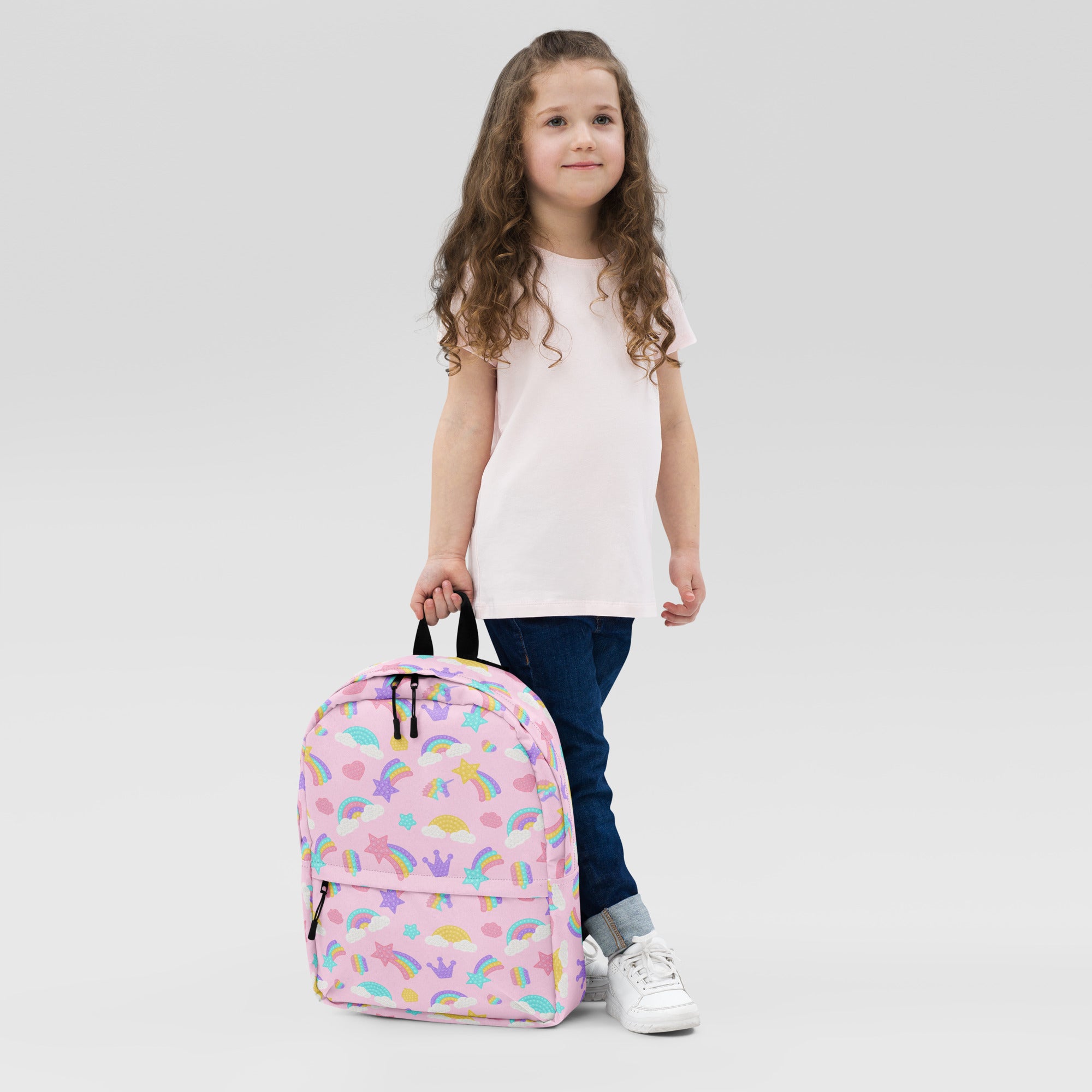 Girls Pop Fidget Backpack - Water-Resistant School Bag With Adjustable Padded Straps & Breathable Mesh Back