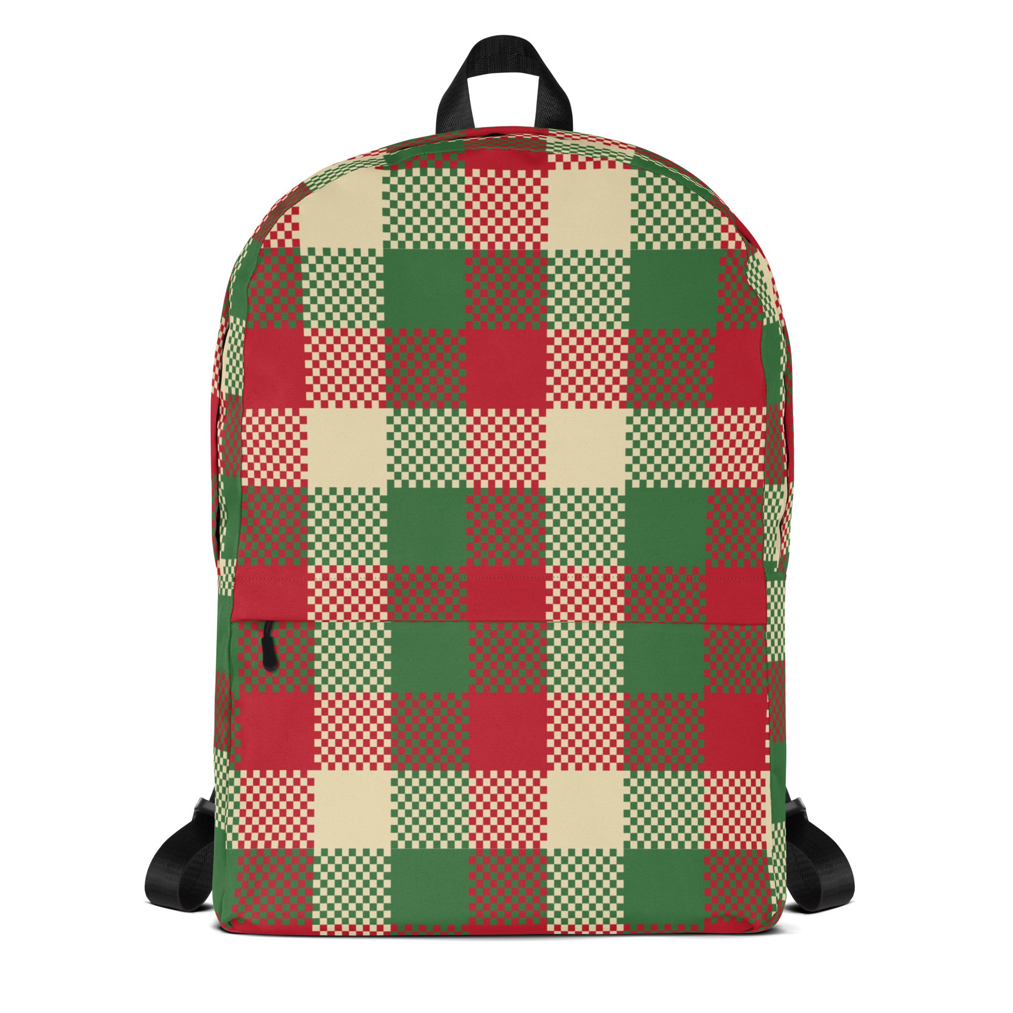 Kids Christmas Plaid Backpack - Water-Resistant School Bag With Adjustable Padded Straps & Breathable Mesh Back