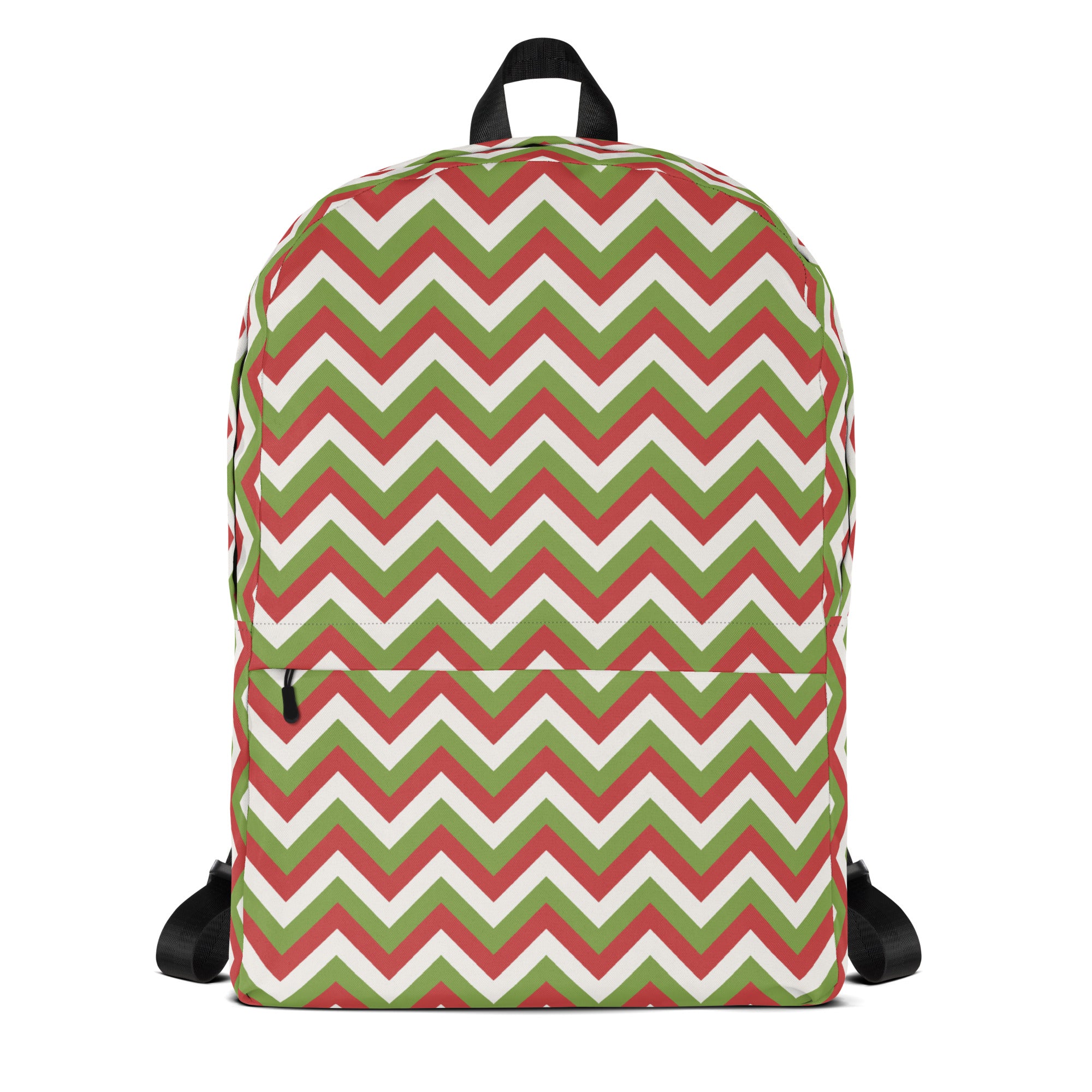 Kids Christmas Chevron Backpack - Water-Resistant School Bag With Adjustable Padded Straps & Breathable Mesh Back