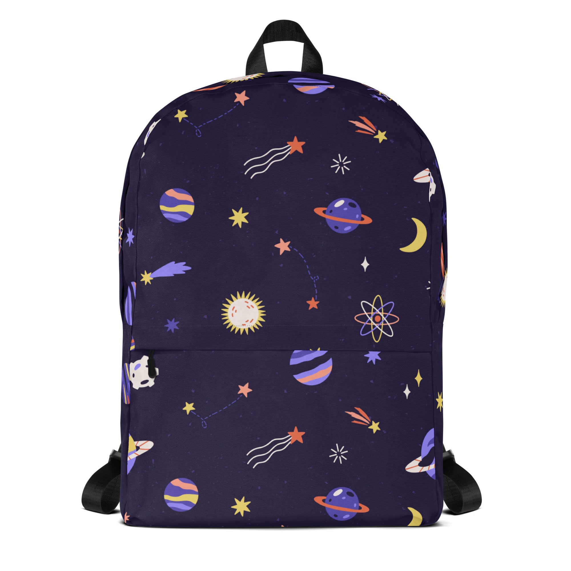 Girls Purple Galaxy Space Backpack - Water-Resistant School Bag With Adjustable Padded Straps & Breathable Mesh Back