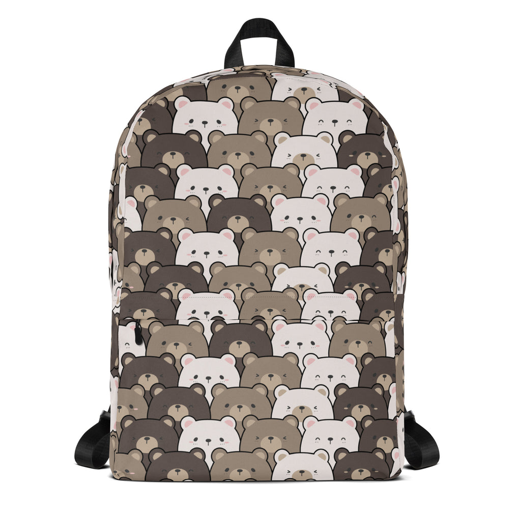 Kids Bear Face Backpack - Water-Resistant School Bag With Adjustable Padded Straps & Breathable Mesh Back
