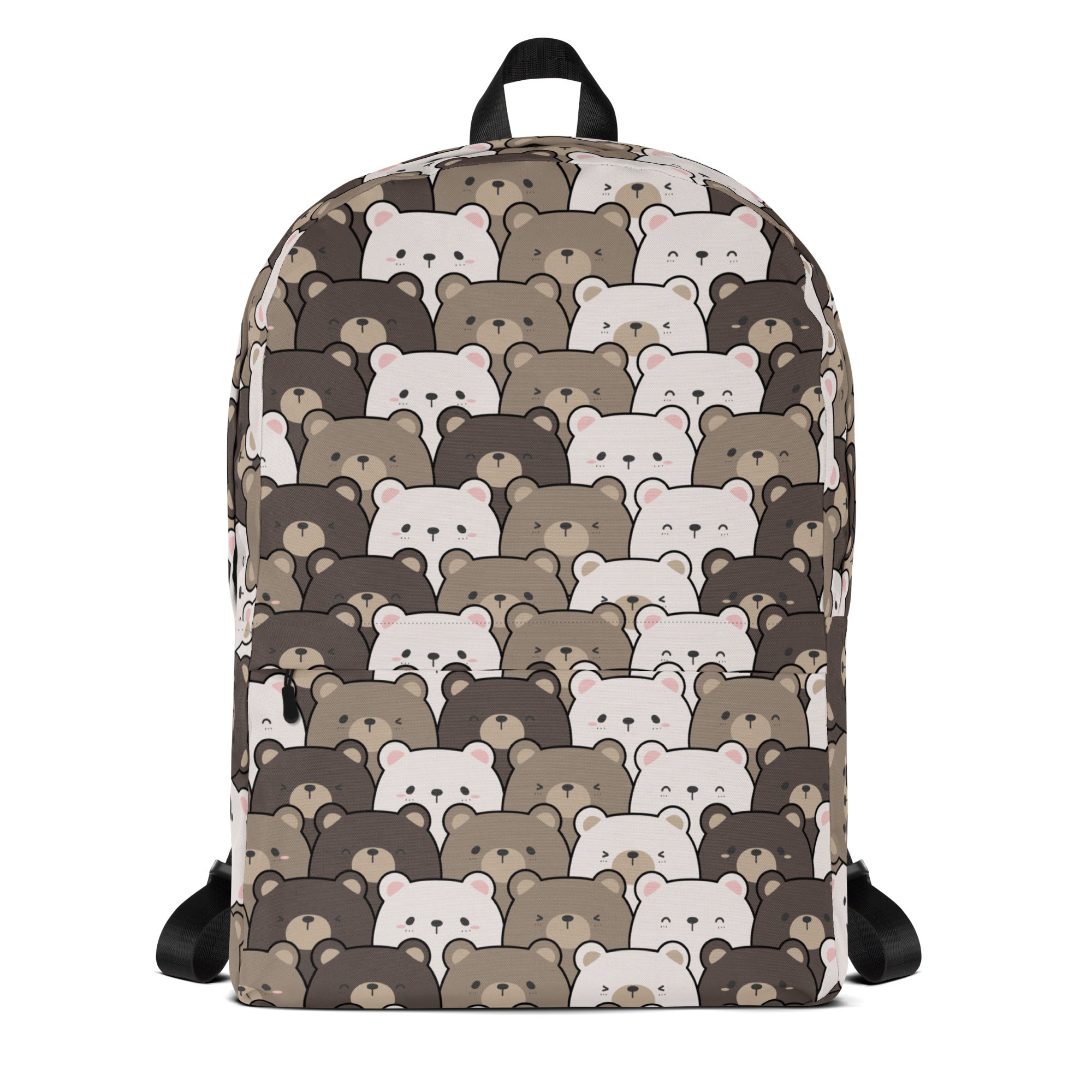 Kids Bear Face Backpack - Water-Resistant School Bag With Adjustable Padded Straps & Breathable Mesh Back