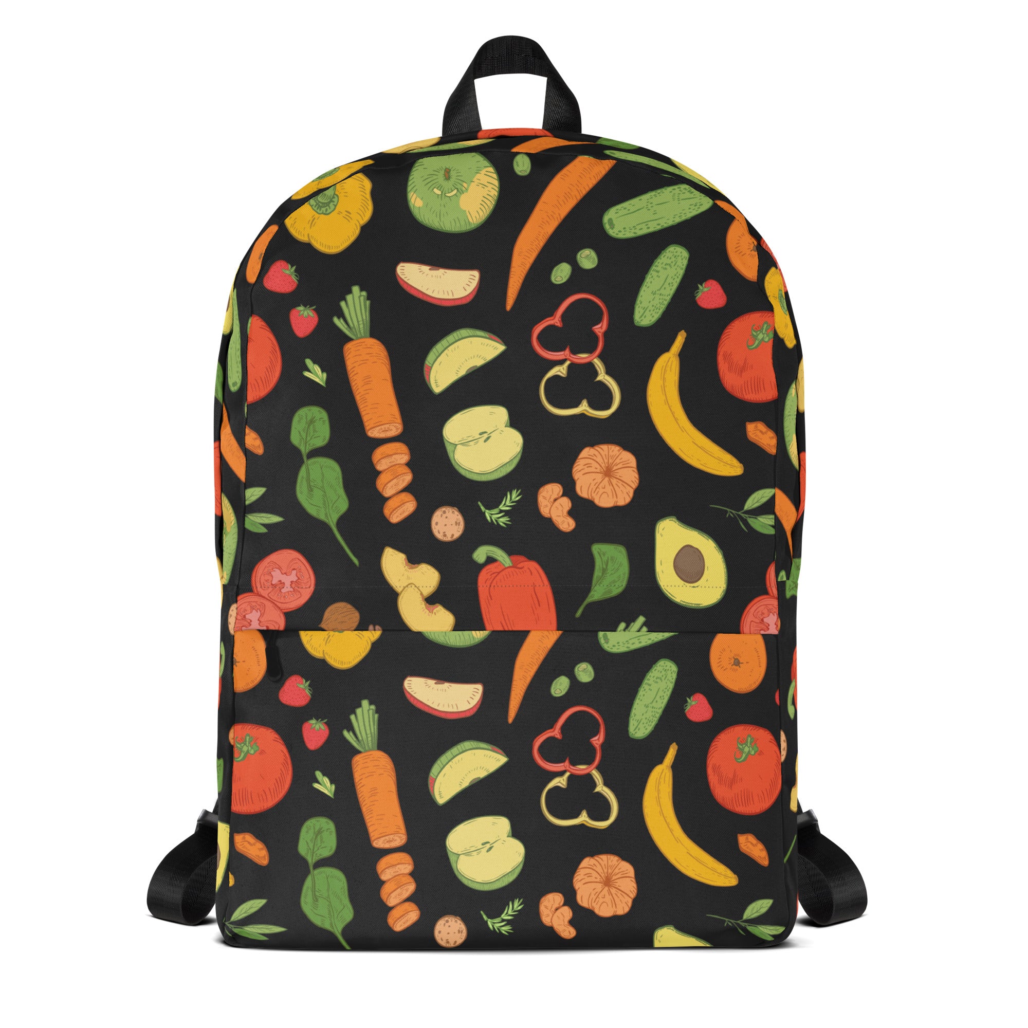 Kids Veggies & Fruit Backpack - Water-Resistant School Bag With Adjustable Padded Straps & Breathable Mesh Back