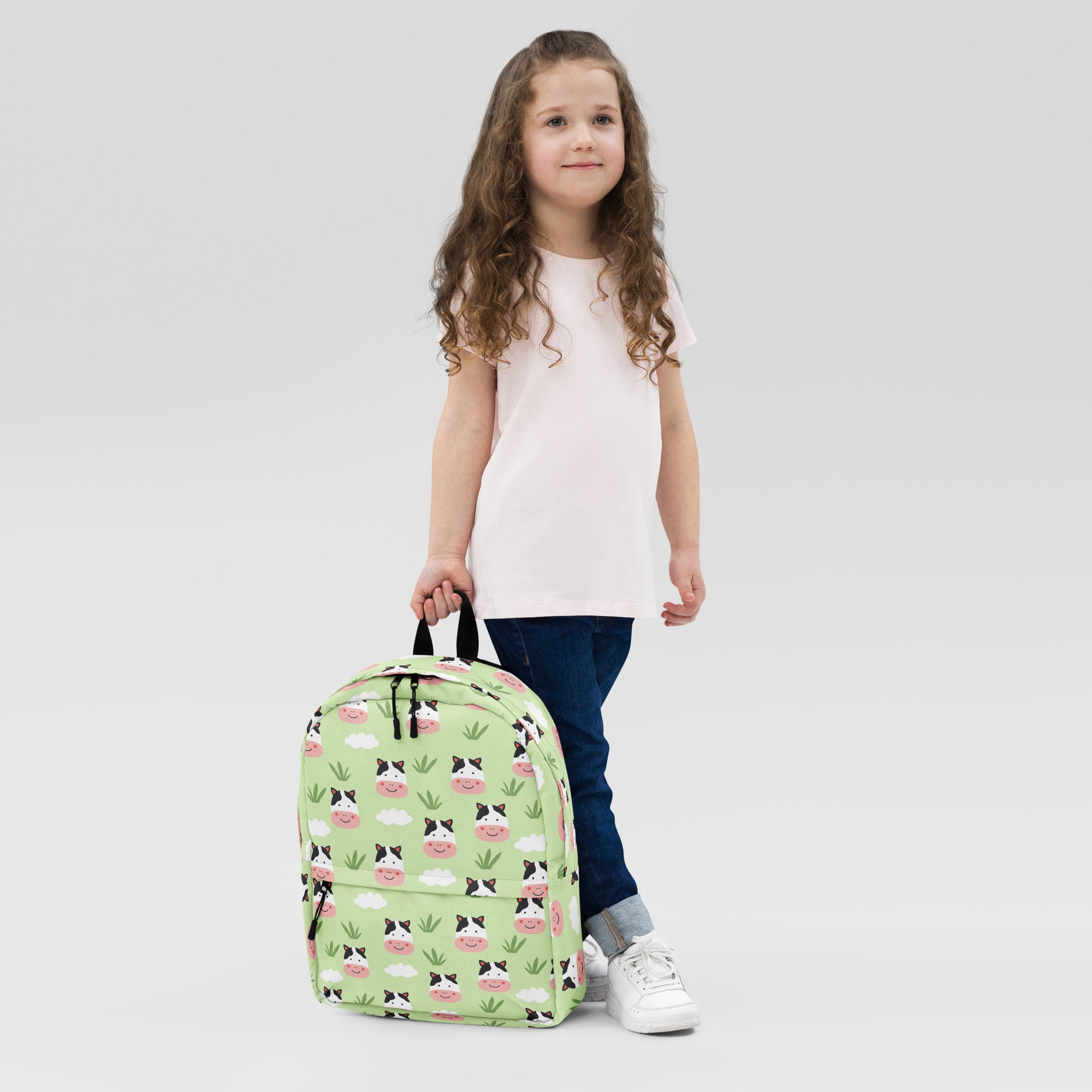 Kids Cow Backpack - Water-Resistant School Bag With Adjustable Padded Straps & Breathable Mesh Back