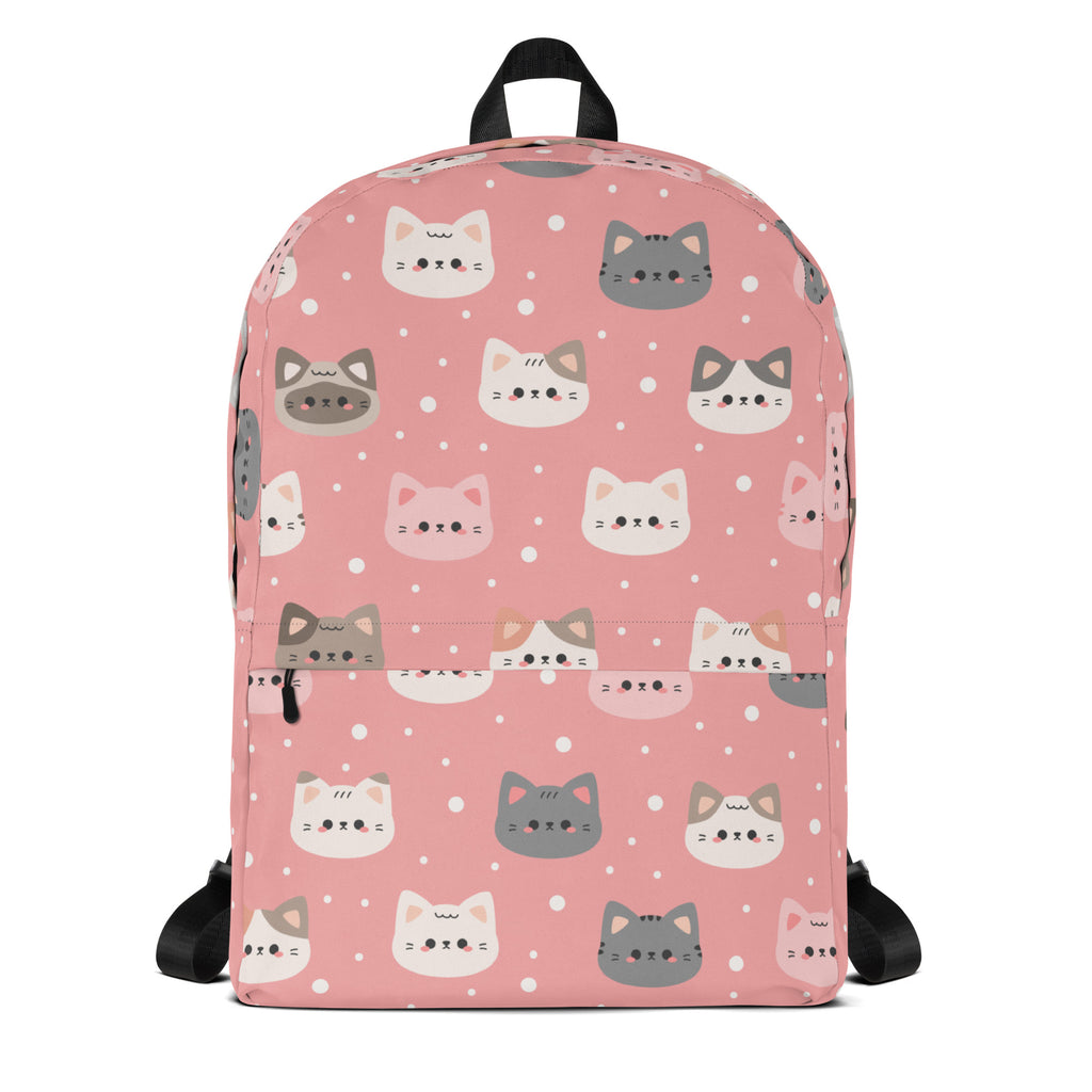 Girls Pink Cat Backpack - Water-Resistant School Bag With Adjustable Padded Straps & Breathable Mesh Back