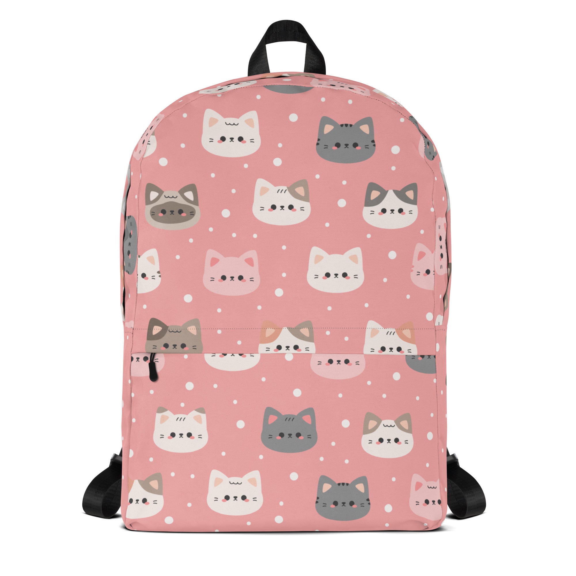 Girls Pink Cat Backpack - Water-Resistant School Bag With Adjustable Padded Straps & Breathable Mesh Back