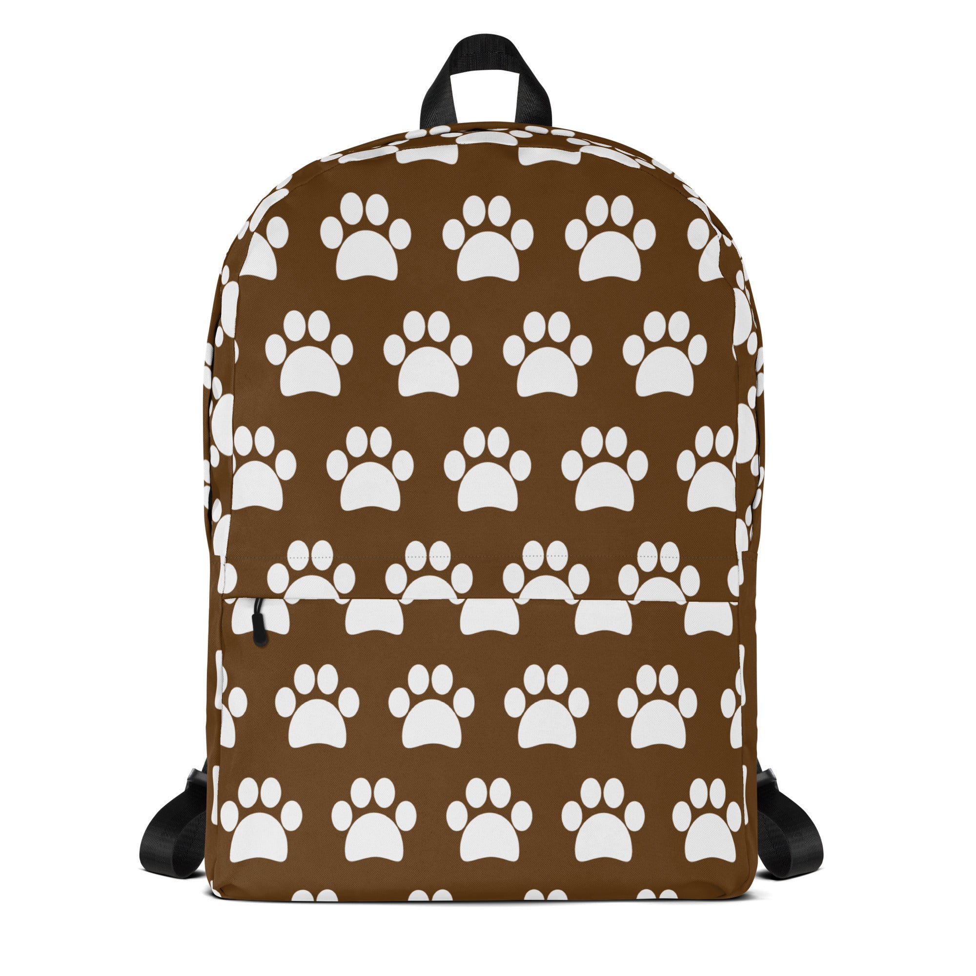 Kids Brown Paw Print Backpack - Water-Resistant School Bag With Adjustable Padded Straps & Breathable Mesh Back