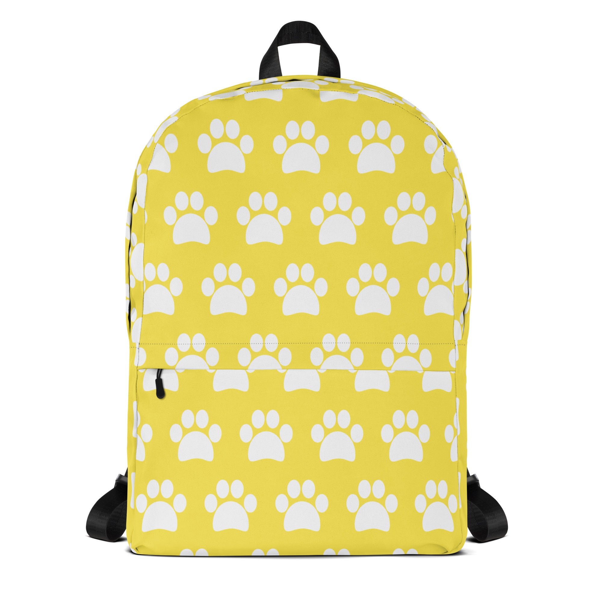 Kids Yellow Paw Print Backpack - Water-Resistant School Bag With Adjustable Padded Straps & Breathable Mesh Back
