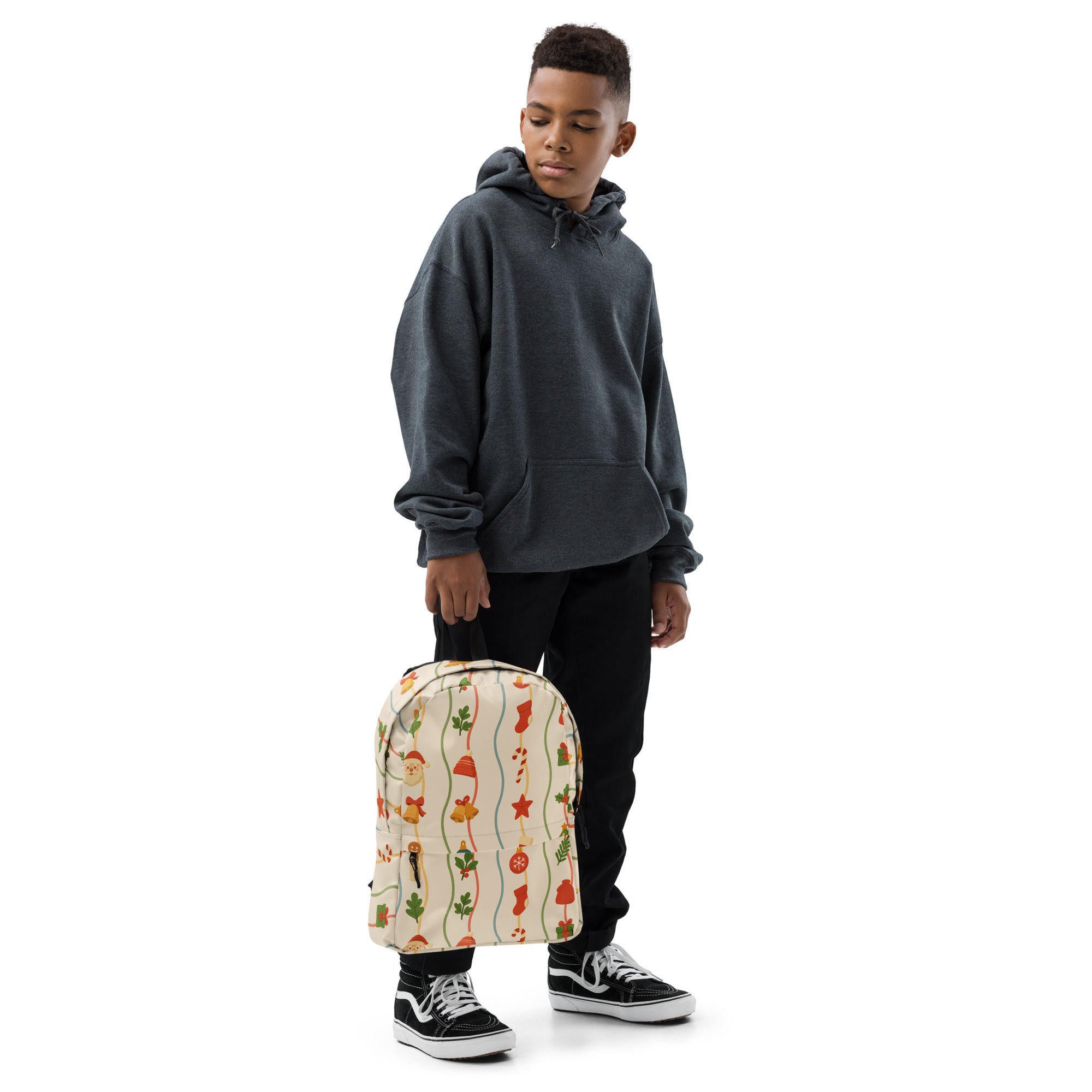 Kids Christmas Ribbon Backpack - Water-Resistant School Bag With Adjustable Padded Straps & Breathable Mesh Back