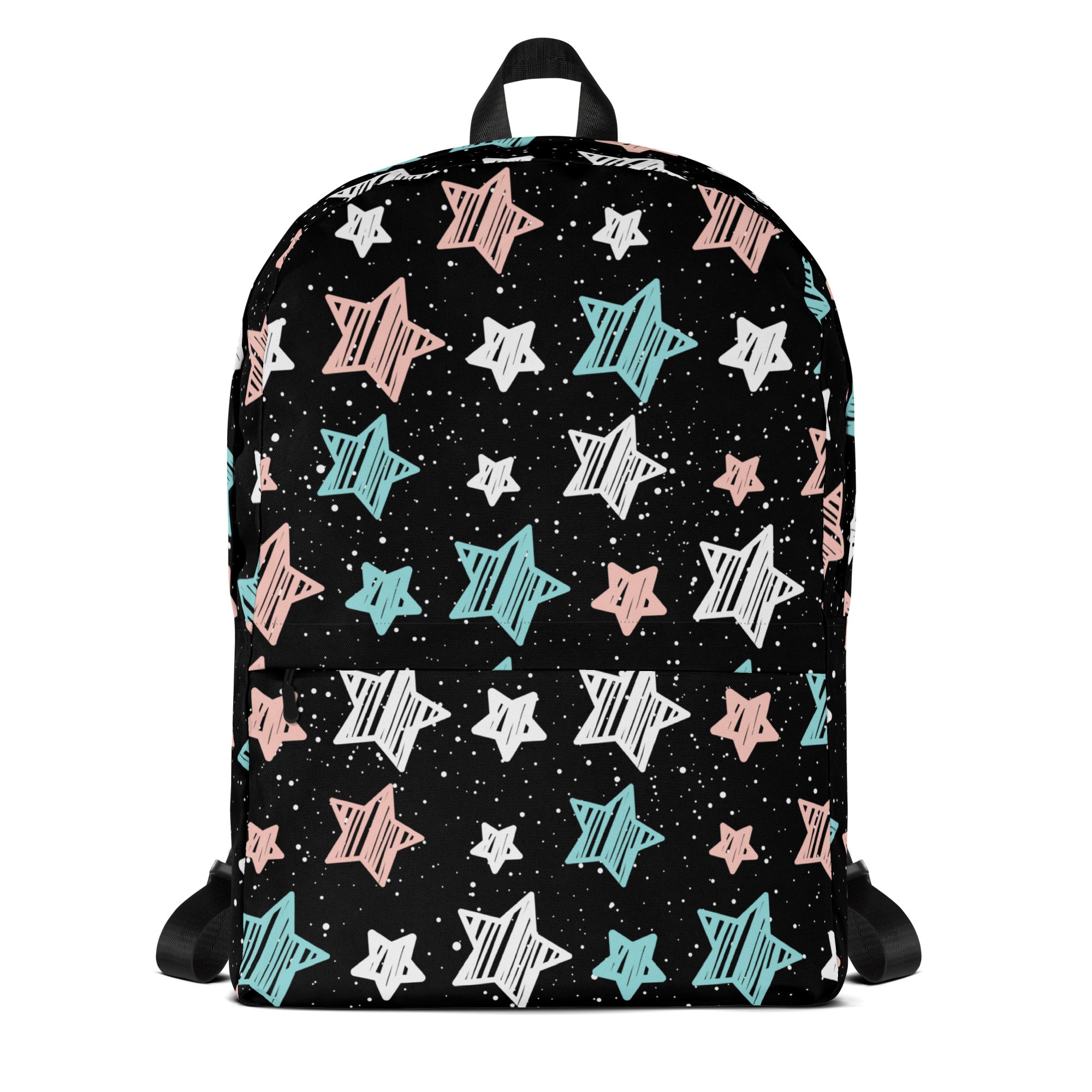 Girls Doodle Star Backpack - Water-Resistant School Bag With Adjustable Padded Straps & Breathable Mesh Back