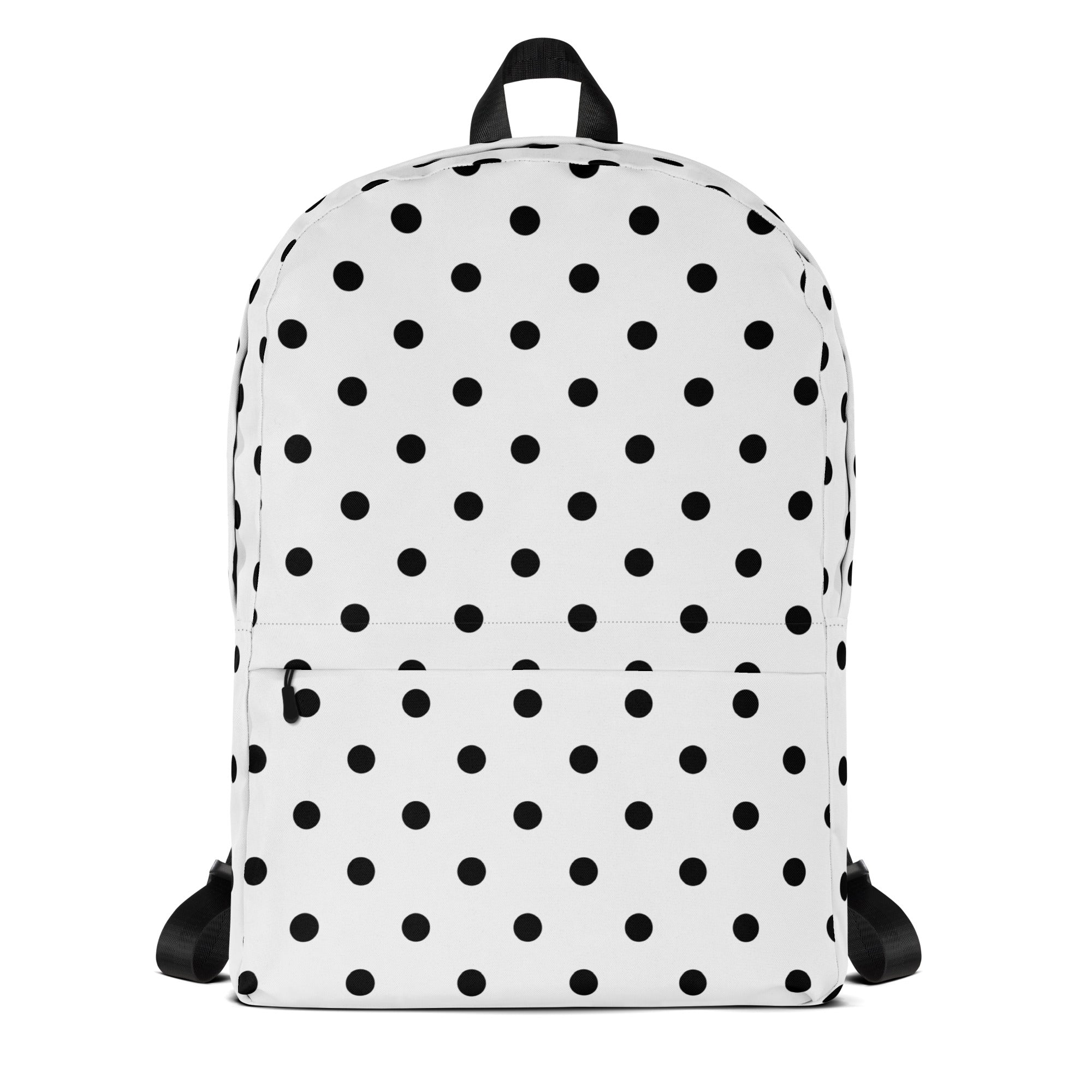 Kids White Polka Dot Backpack - Water-Resistant School Bag With Adjustable Padded Straps & Breathable Mesh Back