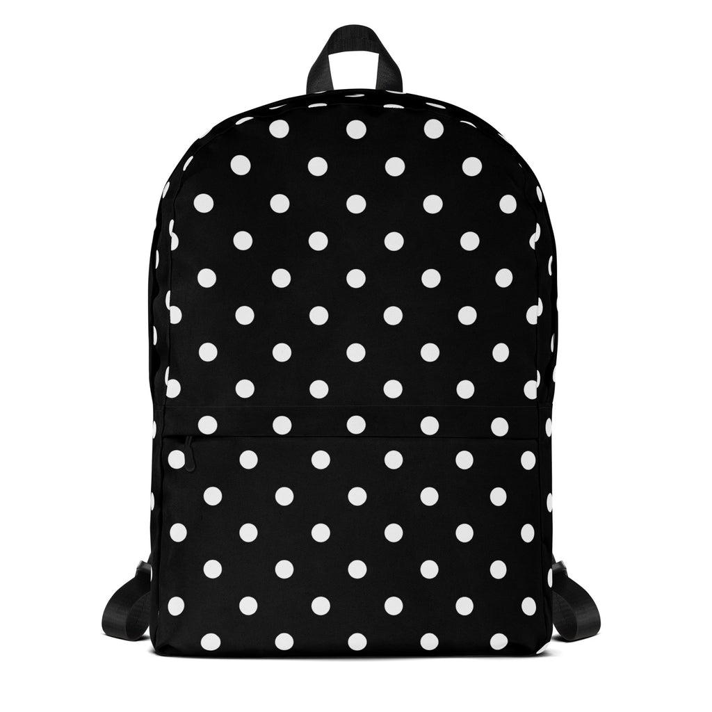 Kids Black Polka Dot Backpack - Water-Resistant School Bag With Adjustable Padded Straps & Breathable Mesh Back