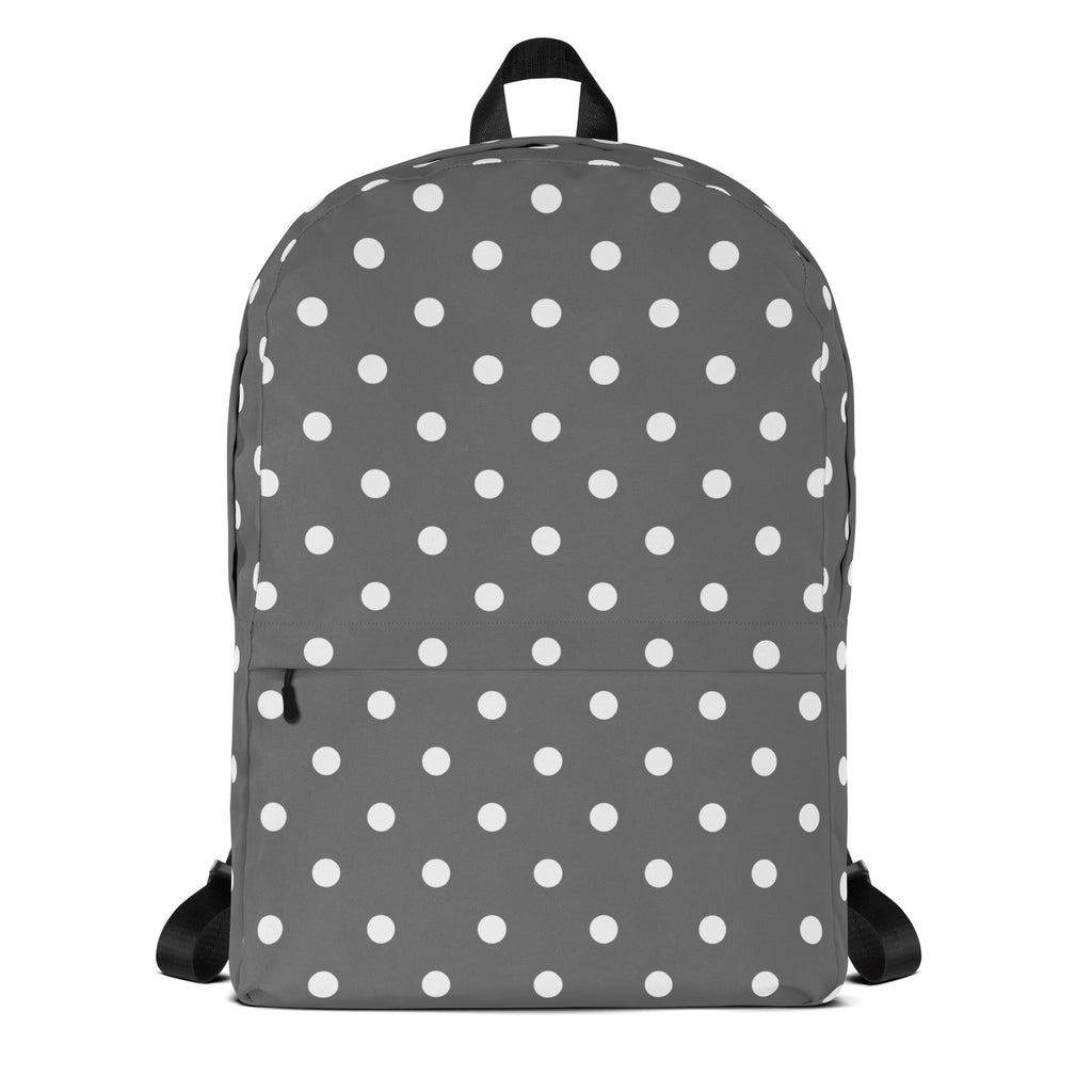 Kids Gray Polka Dot Backpack - Water-Resistant School Bag With Adjustable Padded Straps & Breathable Mesh Back