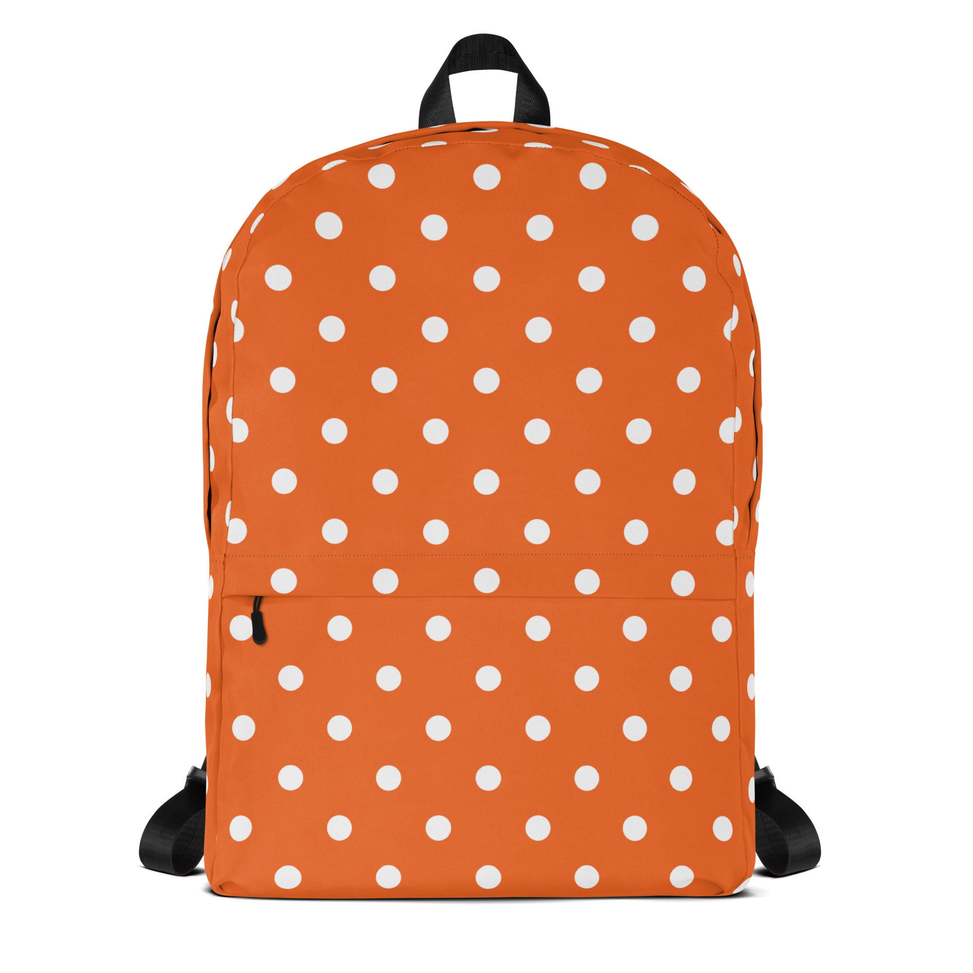 Kids Orange Polka Dot Backpack - Water-Resistant School Bag With Adjustable Padded Straps & Breathable Mesh Back