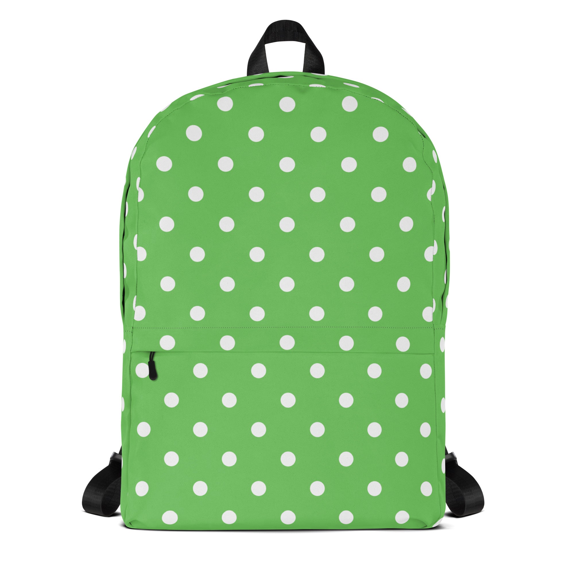 Kids Green Polka Dot Backpack - Water-Resistant School Bag With Adjustable Padded Straps & Breathable Mesh Back
