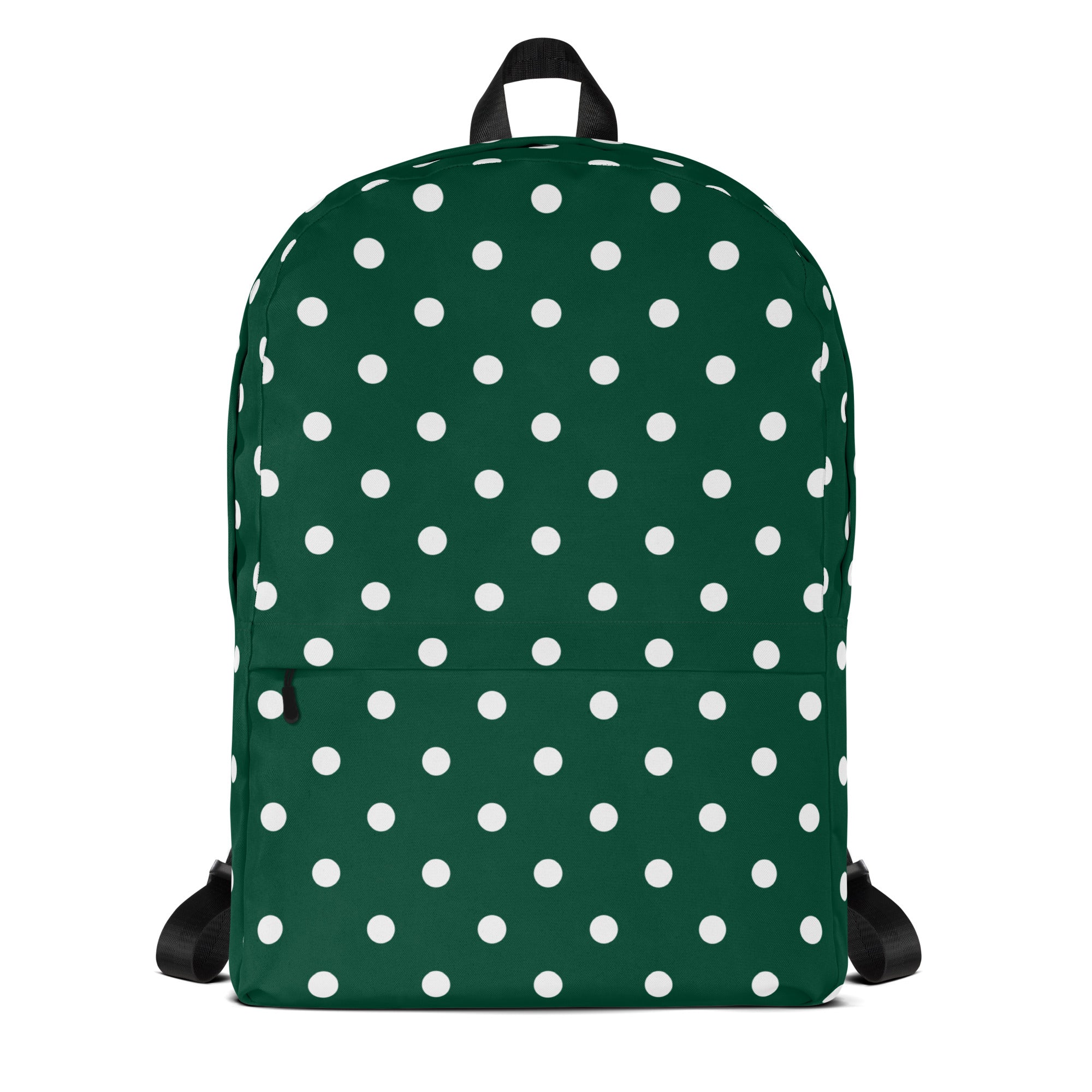 Kids Forest Green Polka Dot Backpack - Water-Resistant School Bag With Adjustable Padded Straps & Breathable Mesh Back