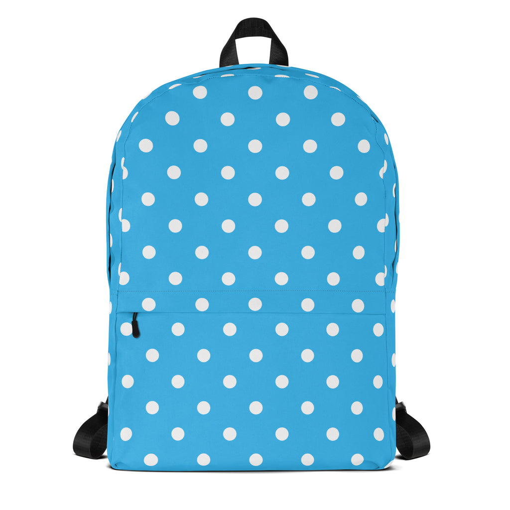Kids Sky Blue Polka Dot Backpack - Water-Resistant School Bag With Adjustable Padded Straps & Breathable Mesh Back