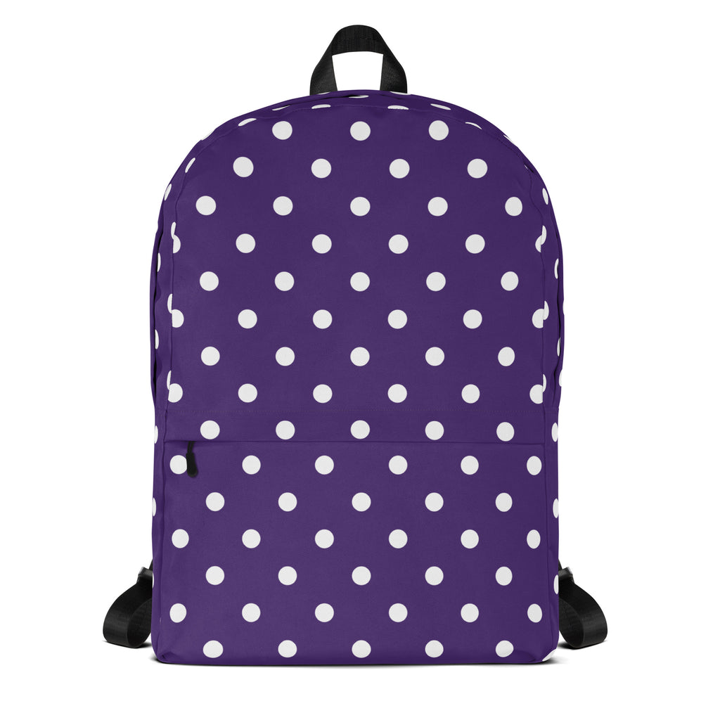 Girls Purple Polka Dot Backpack - Water-Resistant School Bag With Adjustable Padded Straps & Breathable Mesh Back