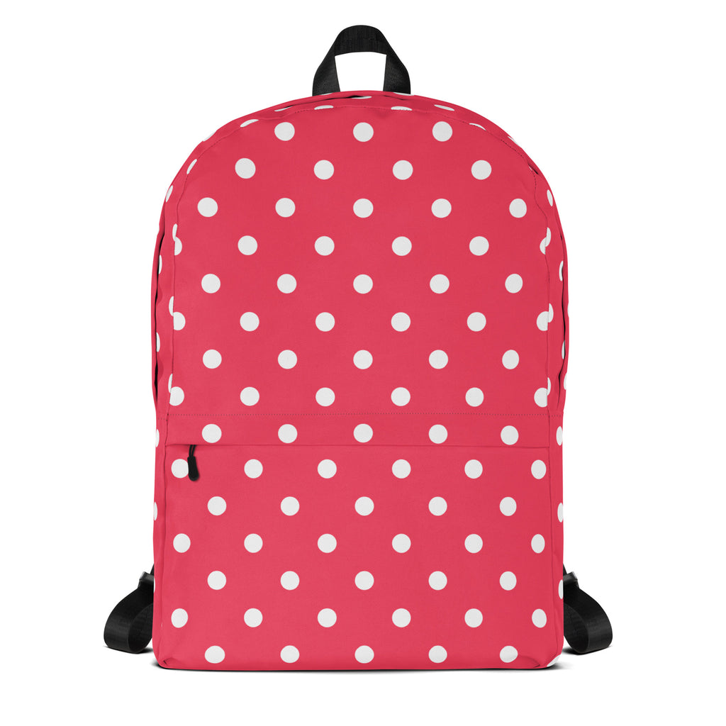 Girls Bright Pink Polka Dot Backpack - Water-Resistant School Bag With Adjustable Padded Straps & Breathable Mesh Back