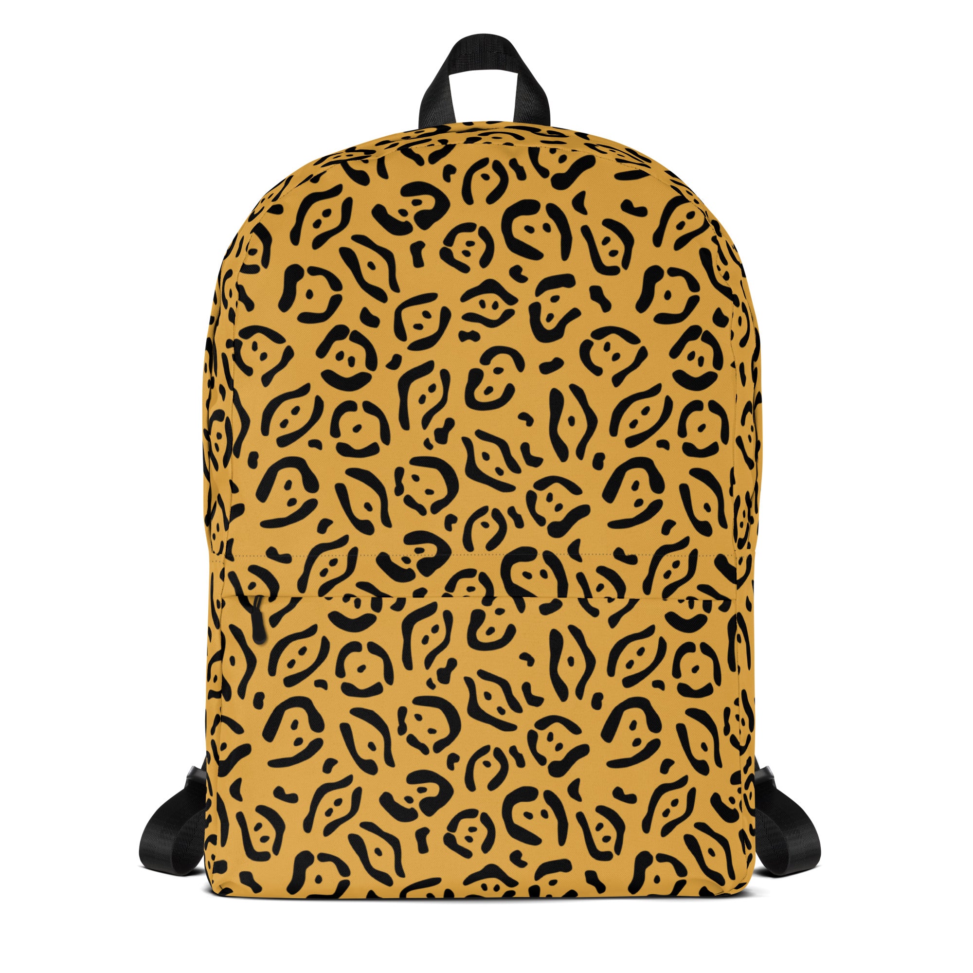 Kids Gold Leopard Print Backpack - Water-Resistant School Bag With Adjustable Padded Straps & Breathable Mesh Back