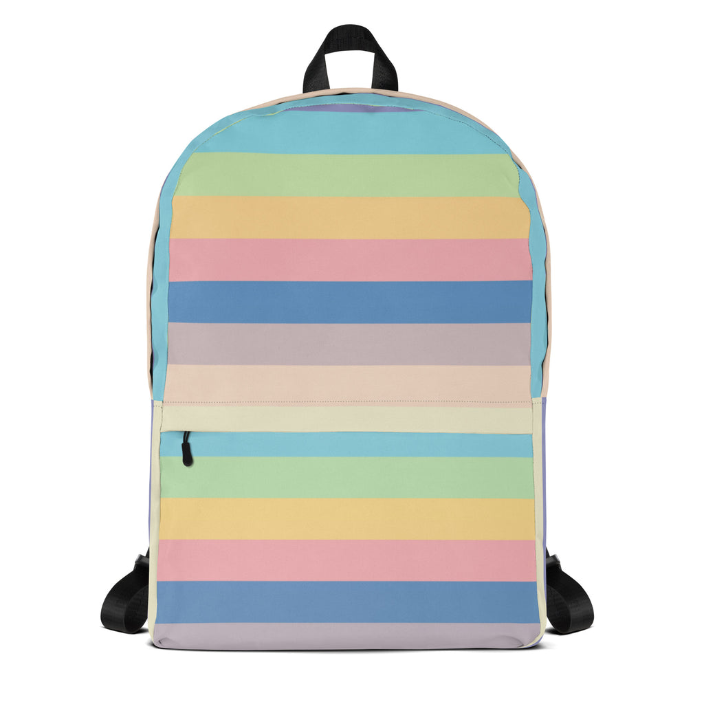 Girls Colorful Stripe Backpack - Water-Resistant School Bag With Adjustable Padded Straps & Breathable Mesh Back