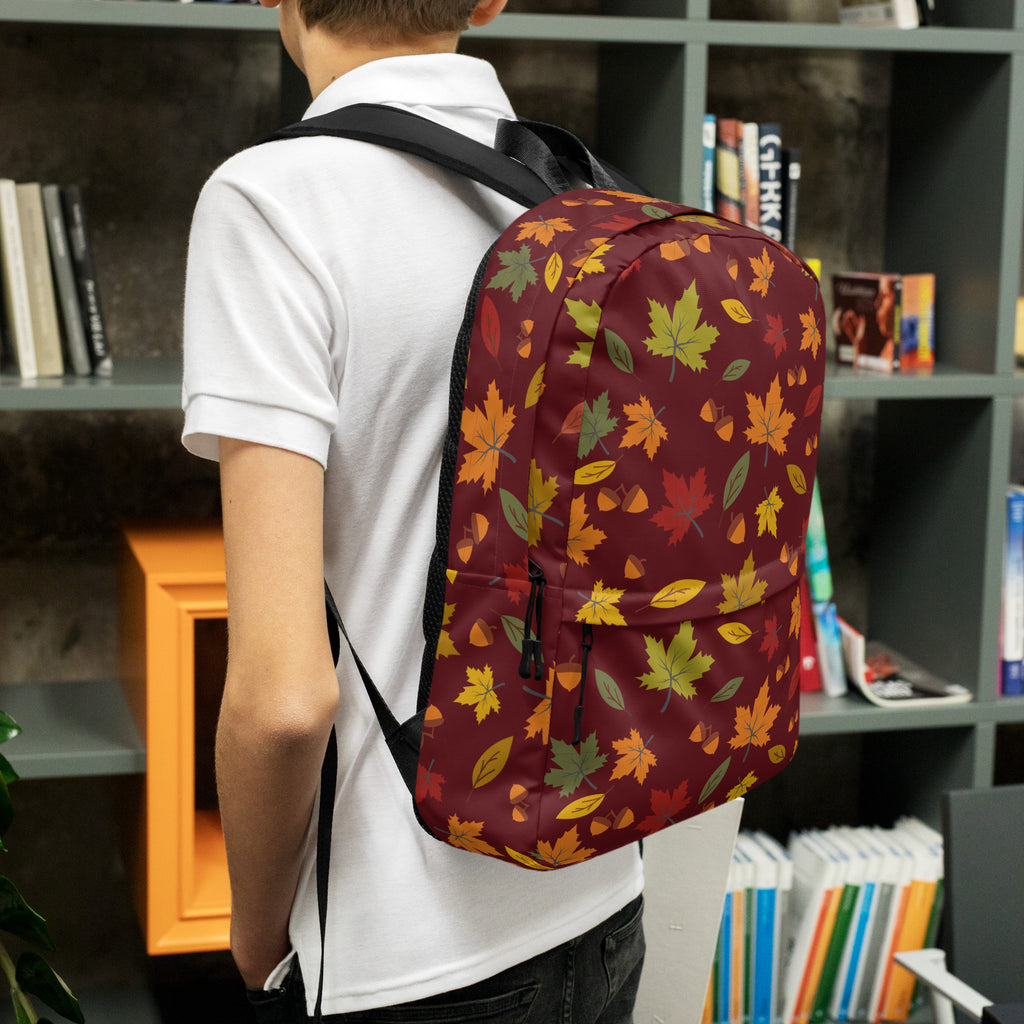 Kids Fall Leaves Backpack - Water-Resistant School Bag With Adjustable Padded Straps & Breathable Mesh Back