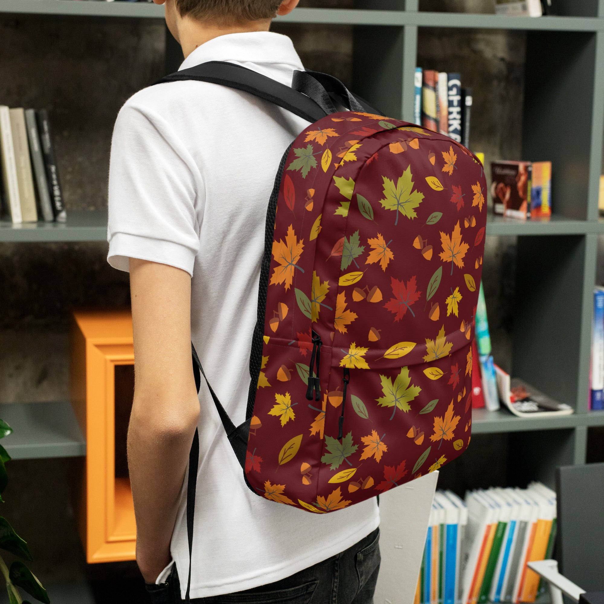 Kids Fall Leaves Backpack - Water-Resistant School Bag With Adjustable Padded Straps & Breathable Mesh Back