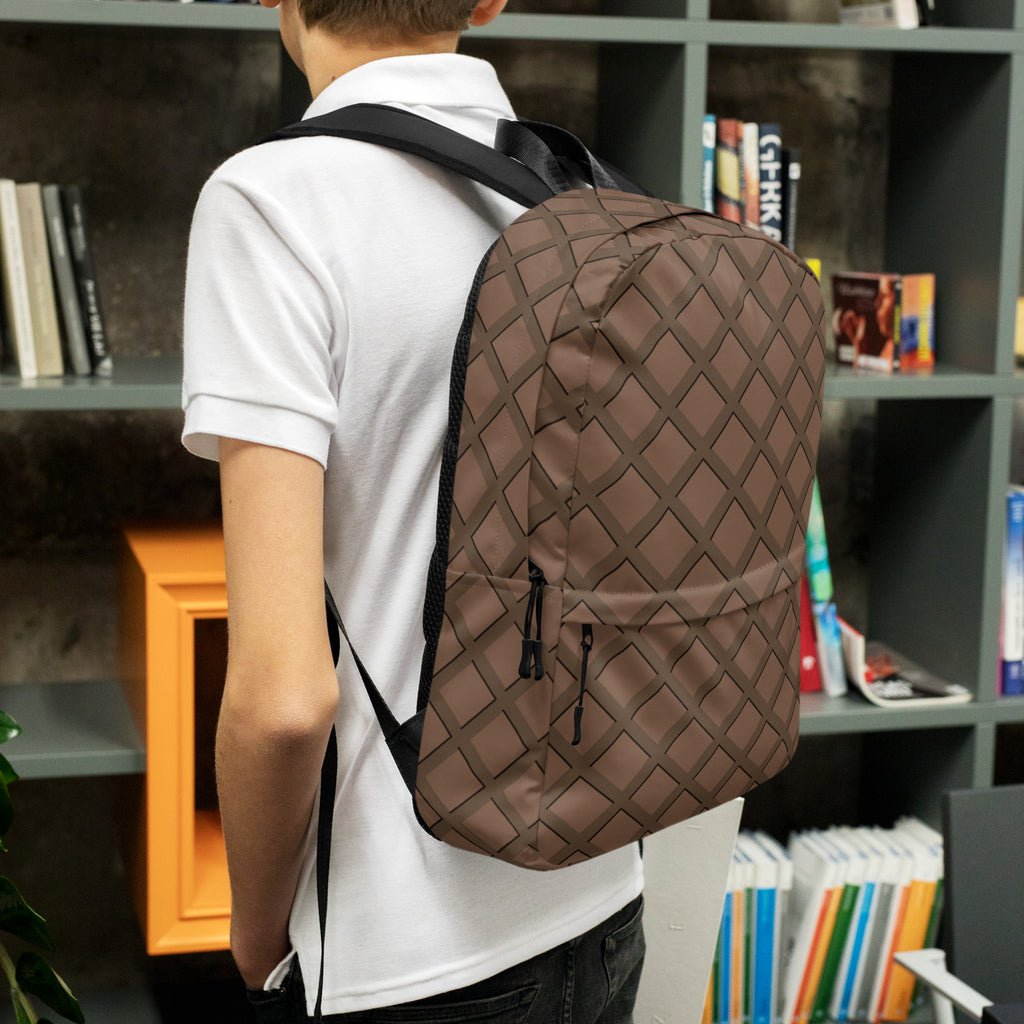 Kids Chocolate Waffle Cone Backpack - Water-Resistant School Bag With Adjustable Padded Straps & Breathable Mesh Back