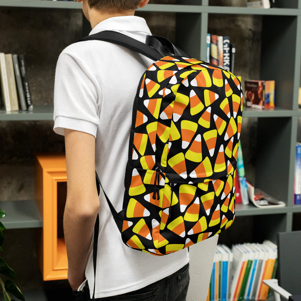 Kids Candy Corn Backpack - Water-Resistant School Bag With Adjustable Padded Straps & Breathable Mesh Back