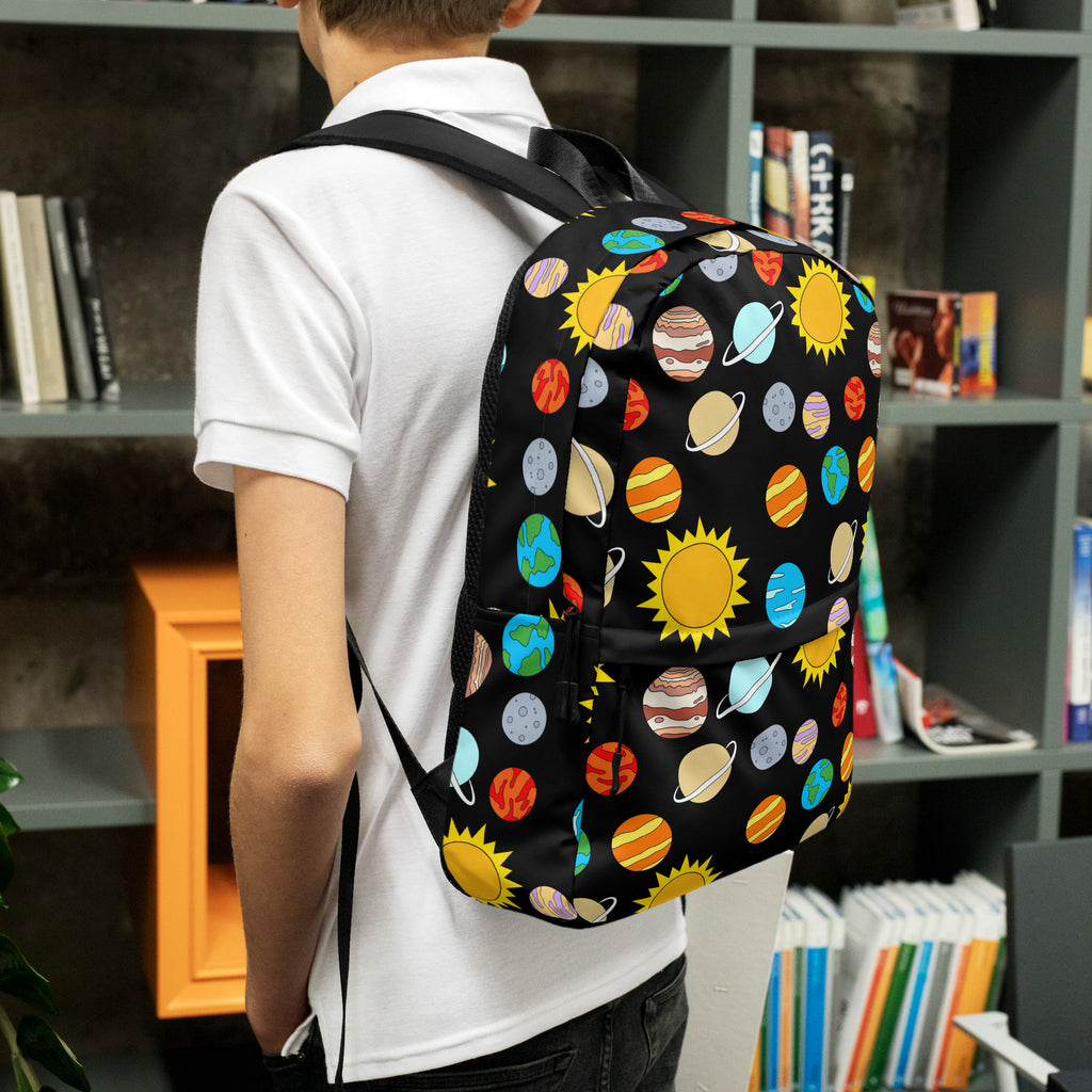 Kids Solar System Backpack - Water-Resistant School Bag With Adjustable Padded Straps & Breathable Mesh Back
