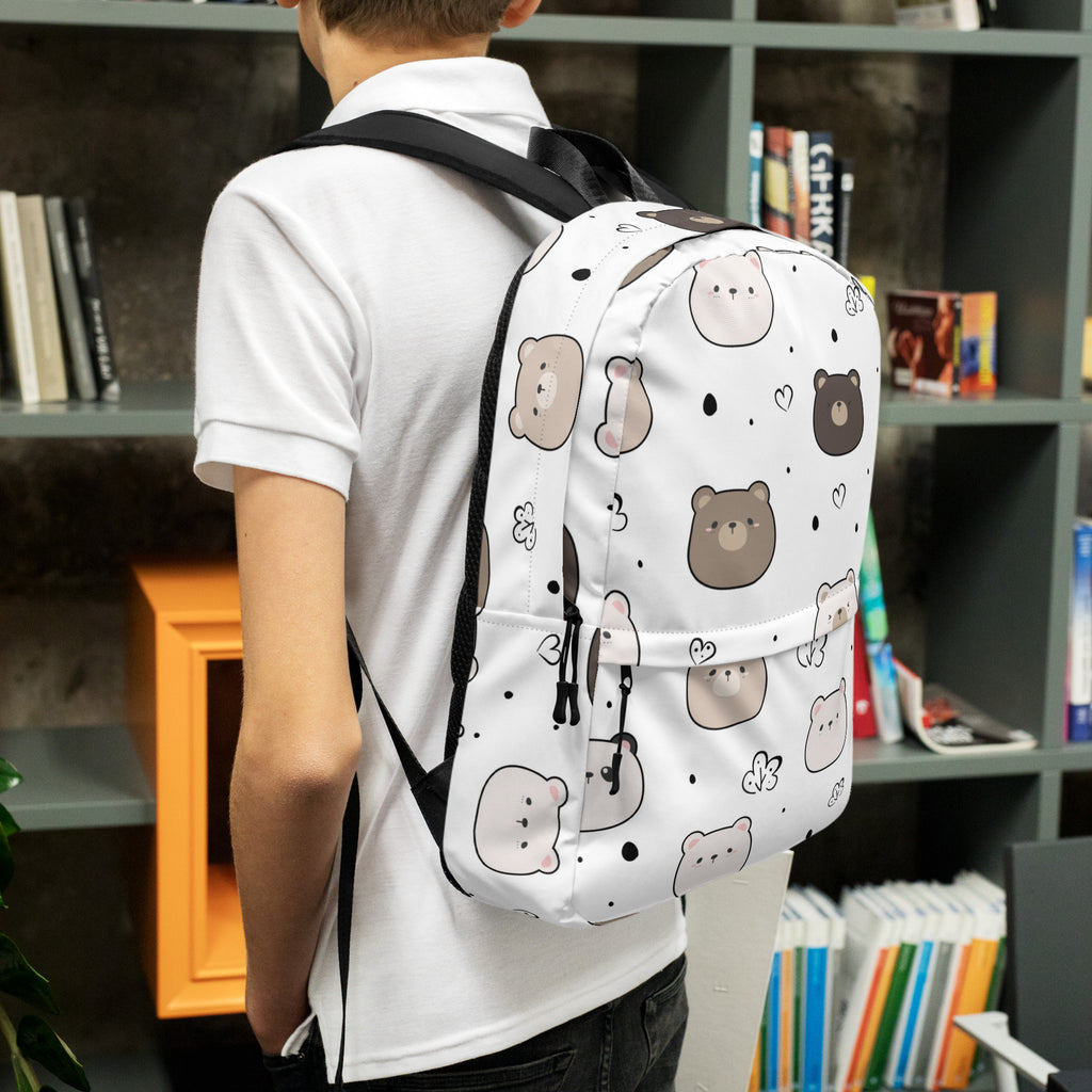 Kids Cute Bear Backpack - Water-Resistant School Bag With Adjustable Padded Straps & Breathable Mesh Back