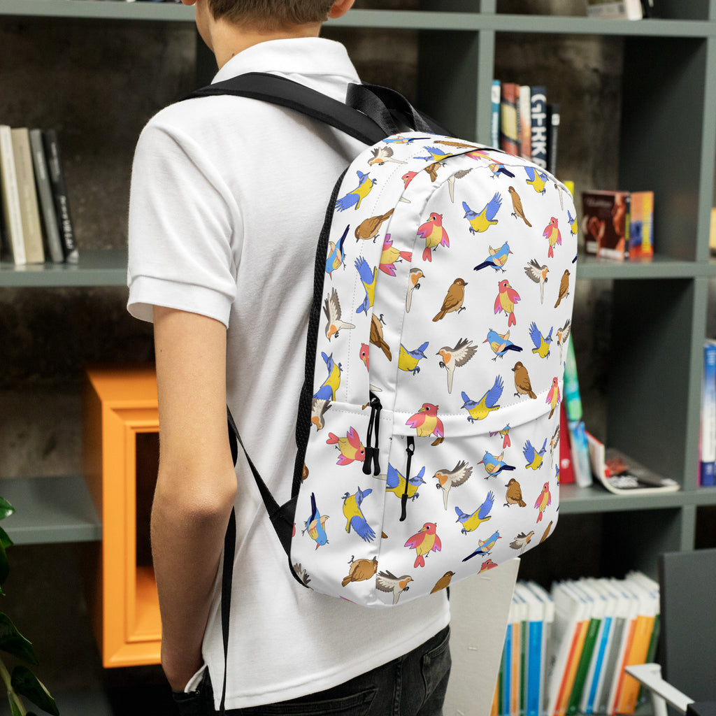 Kids Colorful Bird Backpack - Water-Resistant School Bag With Adjustable Padded Straps & Breathable Mesh Back