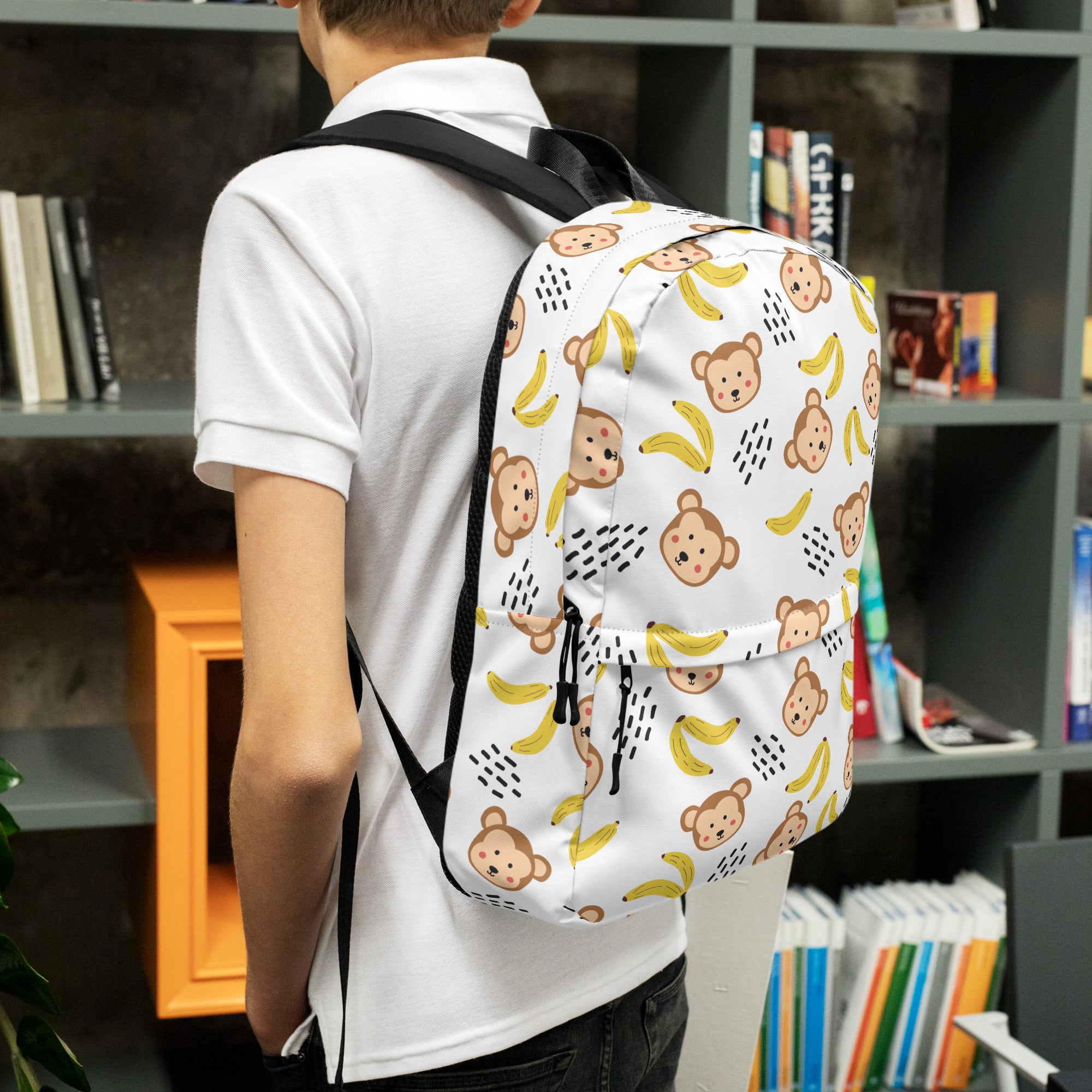 Kids Monkey Banana Backpack - Water-Resistant School Bag With Adjustable Padded Straps & Breathable Mesh Back